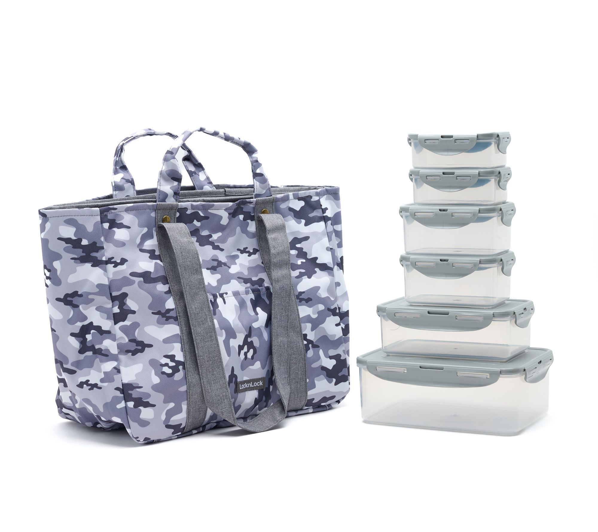 LocknLock 2-Pc Tote Bags w/ 6-Pc Rectangle Set