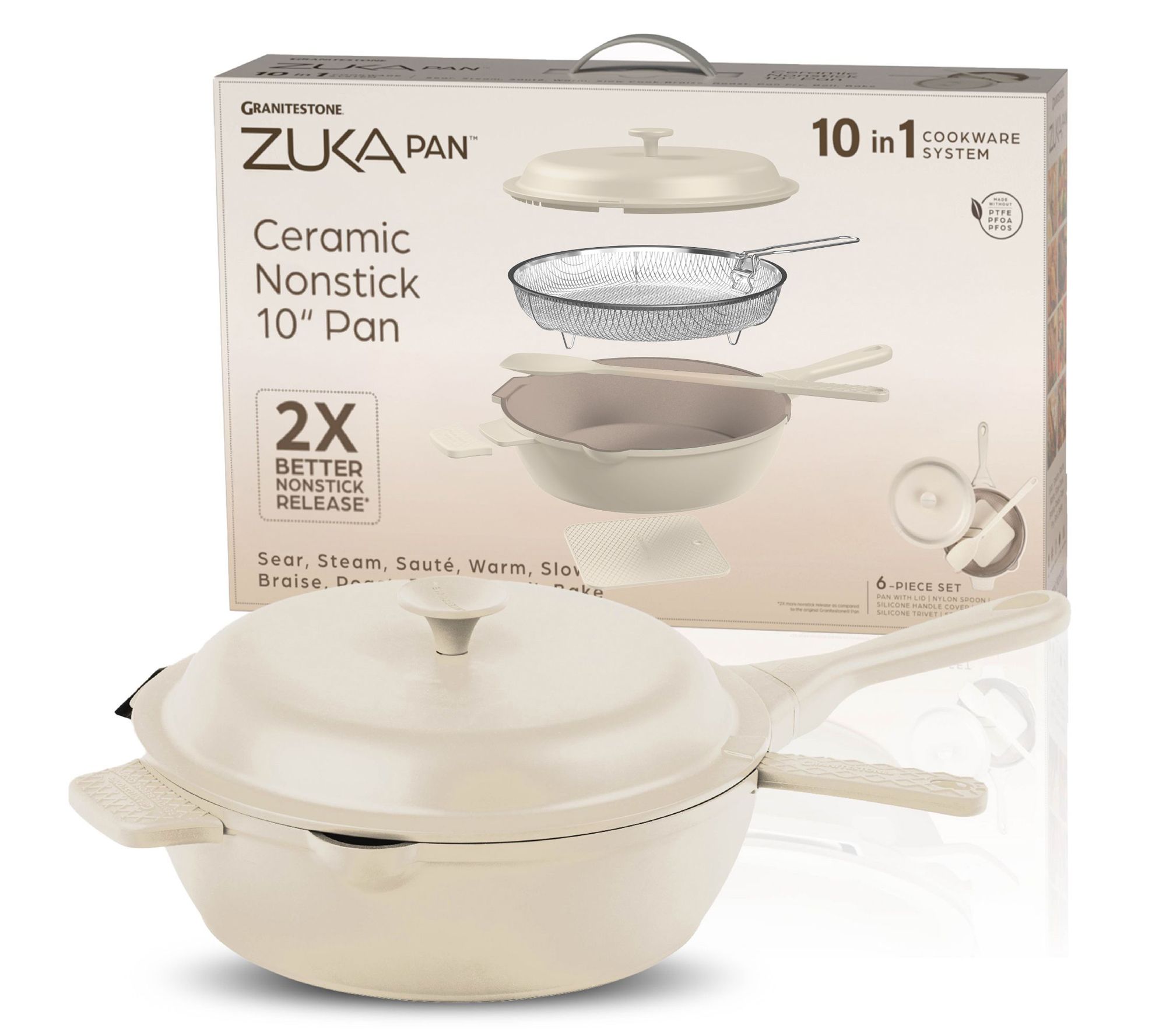 Granitestone Zuka 10-in-1 Everyday 10" CookingPan 6-Piece Set