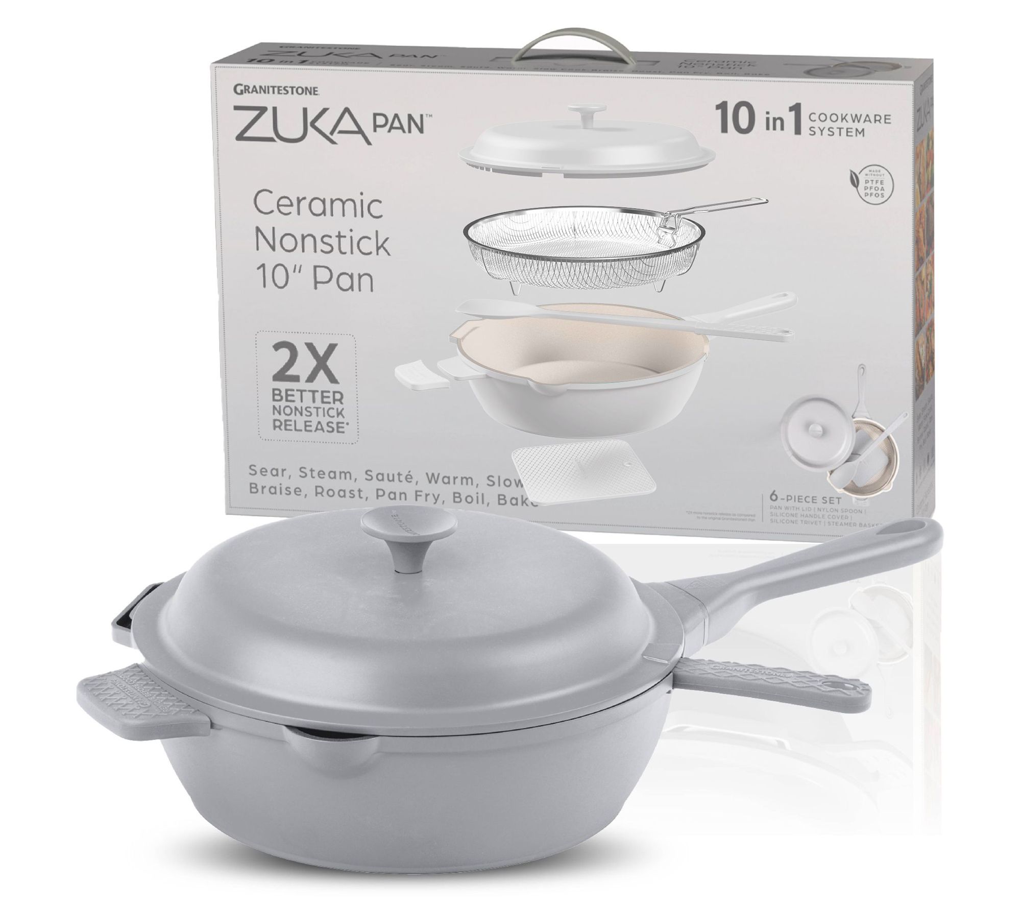 Granitestone Zuka 10-in-1 Everyday 10" Cookingn 6-Piece Set