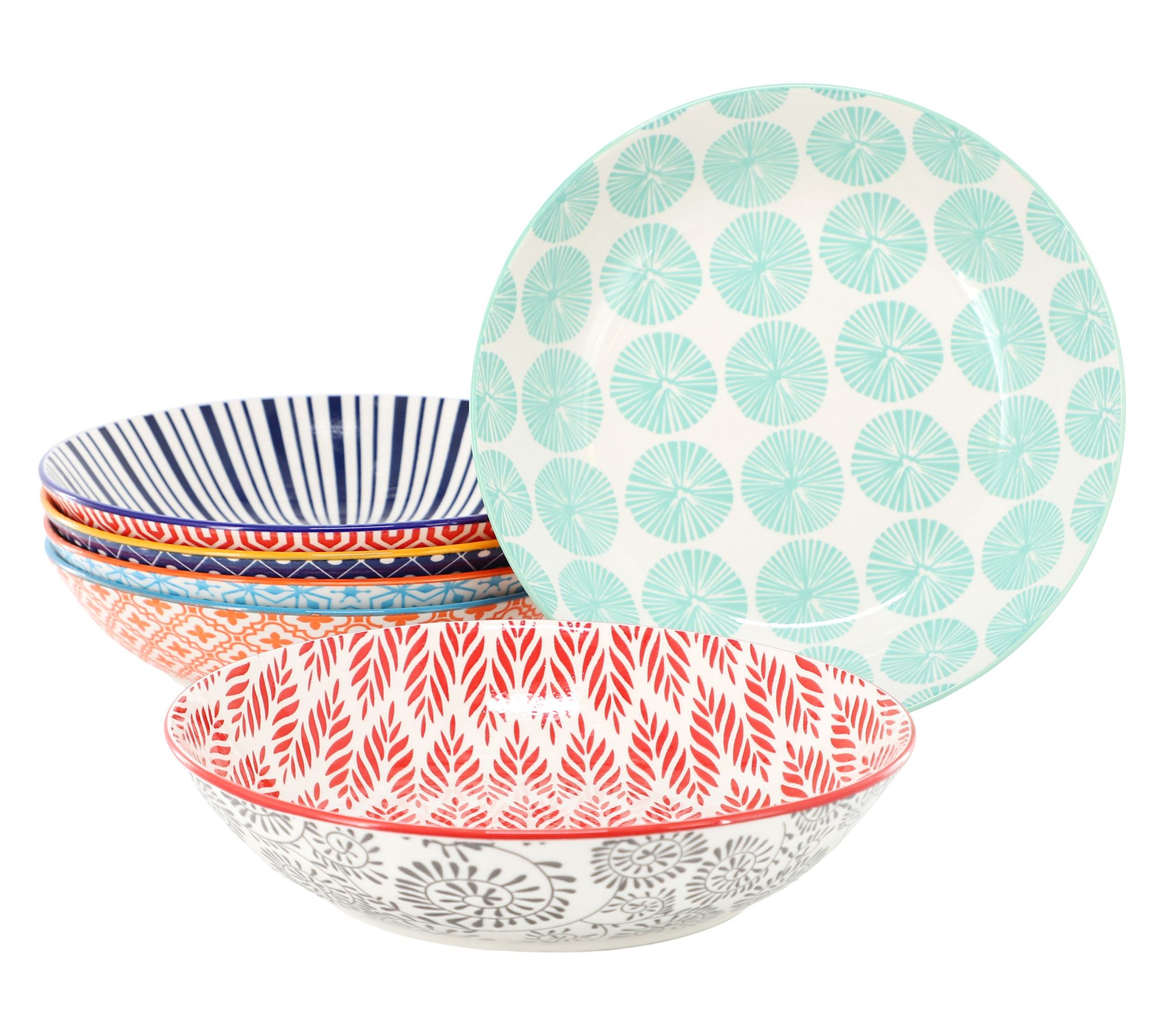 Elama Giovanna 6 Piece Assorted Stoneware BowlSet