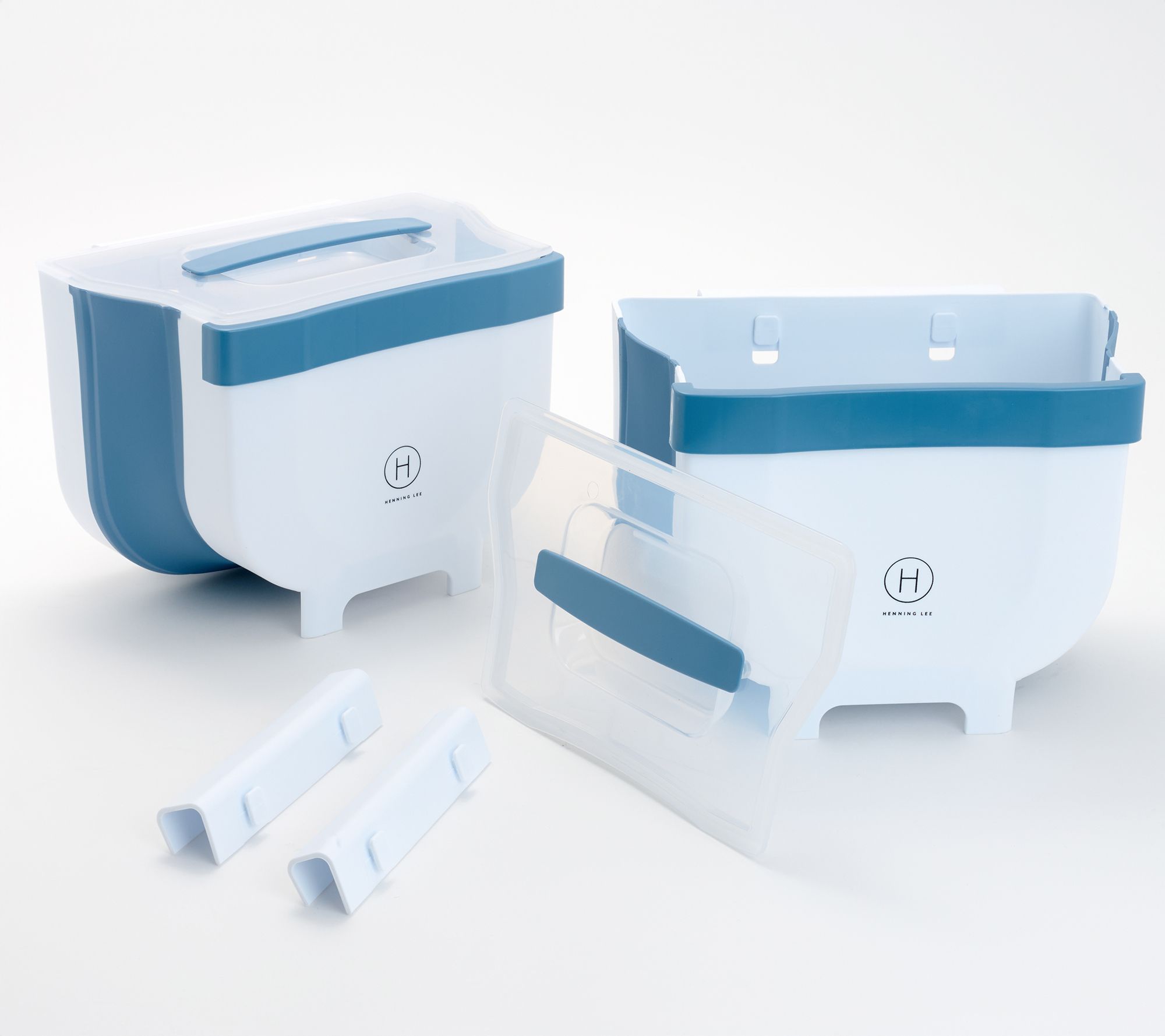 Henning Lee Set of (2) 1.2 Gallon Collapsible WasteBins & Lid