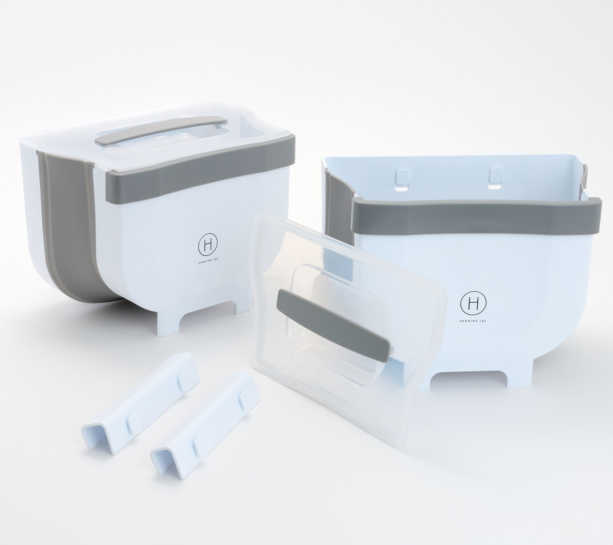 Henning Lee Set of (2) 1.2 Gallon Collapsible WasteBins & Lid