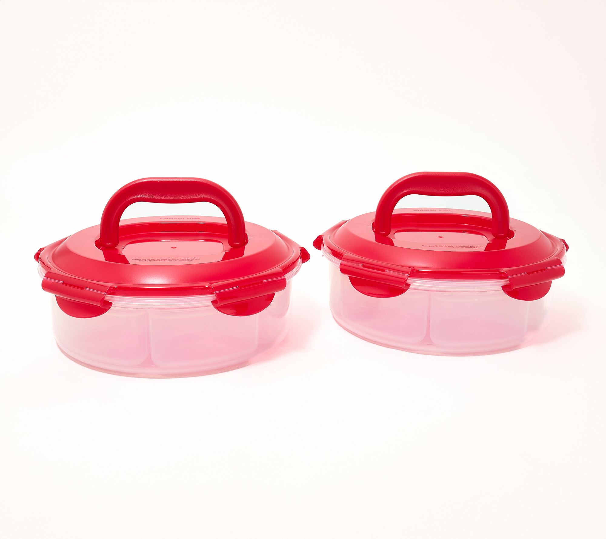 LocknLock Set of 2 Dessert & Appetizer Trays w/ Handle Lids | QVC
