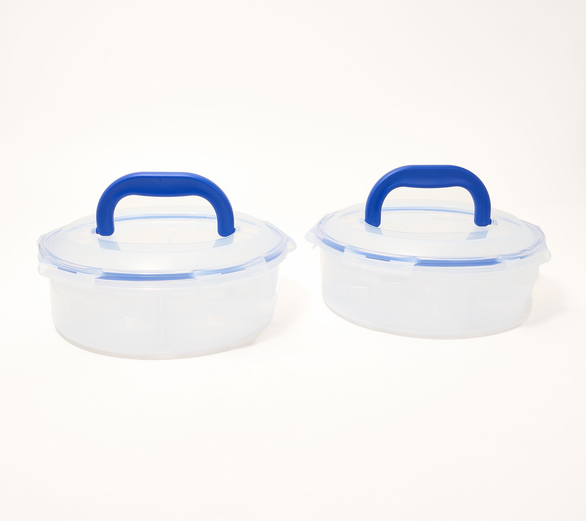 LocknLock Set of 2 Dessert & Appetizer Trays w/ Handle Lids