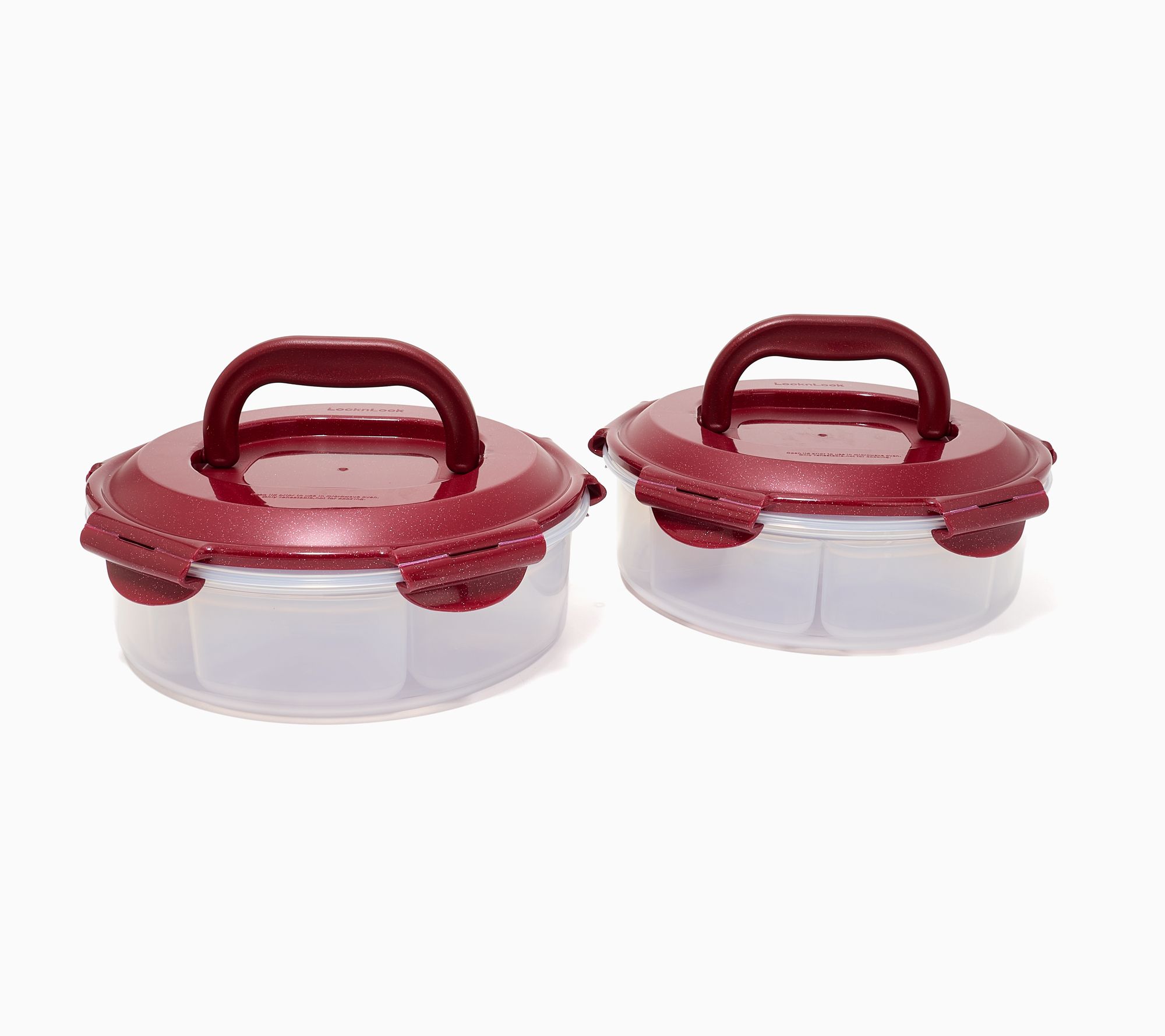 LocknLock Set of 2 Dessert & Appetizer Trays w/ Handle Lids