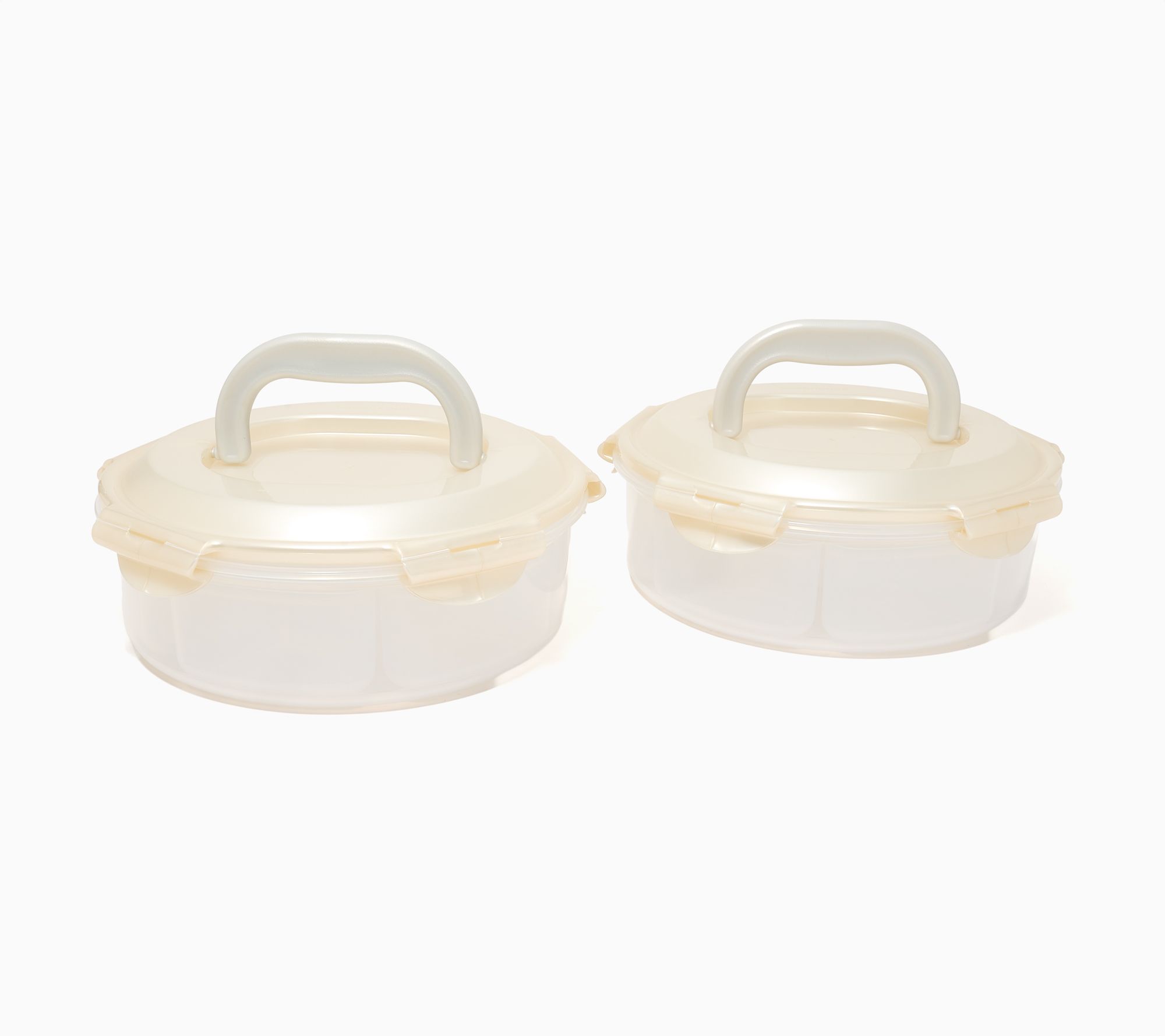 LocknLock Set of 2 Dessert & Appetizer Trays w/ Handle Lids