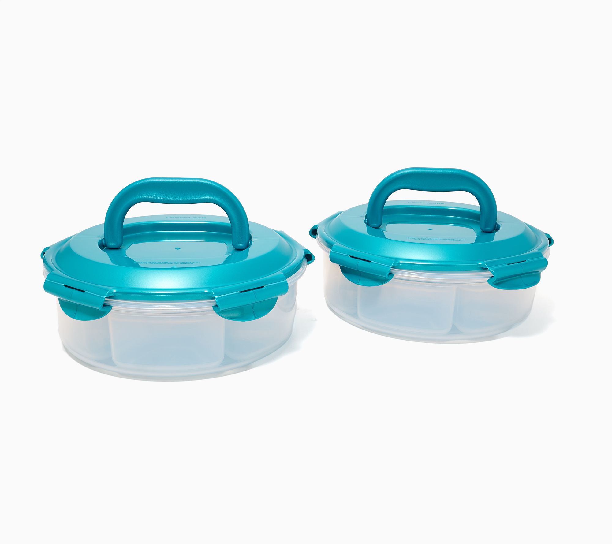 LocknLock Set of 2 Dessert & Appetizer Trays w/ Handle Lids
