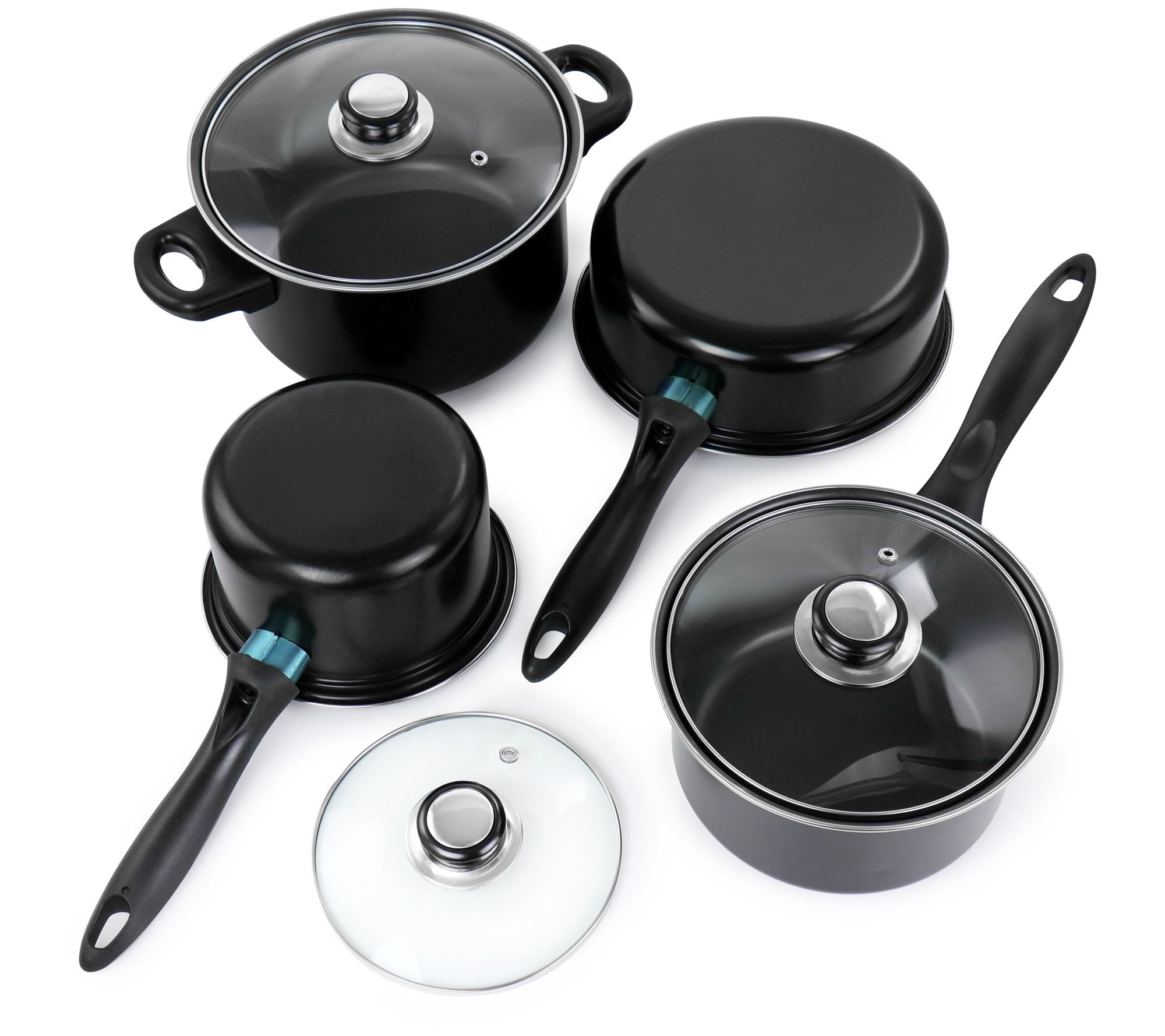 Gibson 7 Piece Carbon Steel Nonstick Pots and Pans Cookware Set