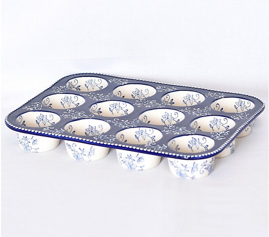 Temp-tations Floral Lace 12-Cup Muffin Pan