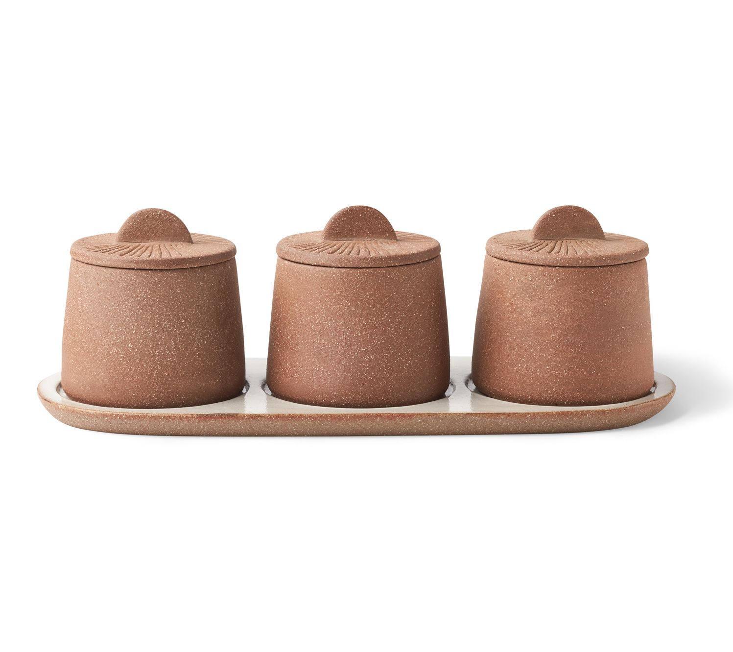 Citrine Canyon Set of 3 Spice Jars, Size Small, Terracotta