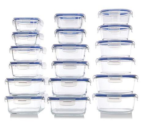 Kinetic Go Green 36-Piece Glass Food Storage Container Set 
