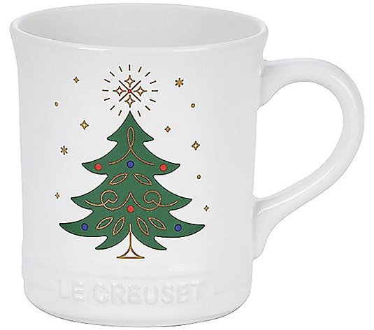 Le Creuset Set of (2) 14-oz Green ChristmasTree Mugs