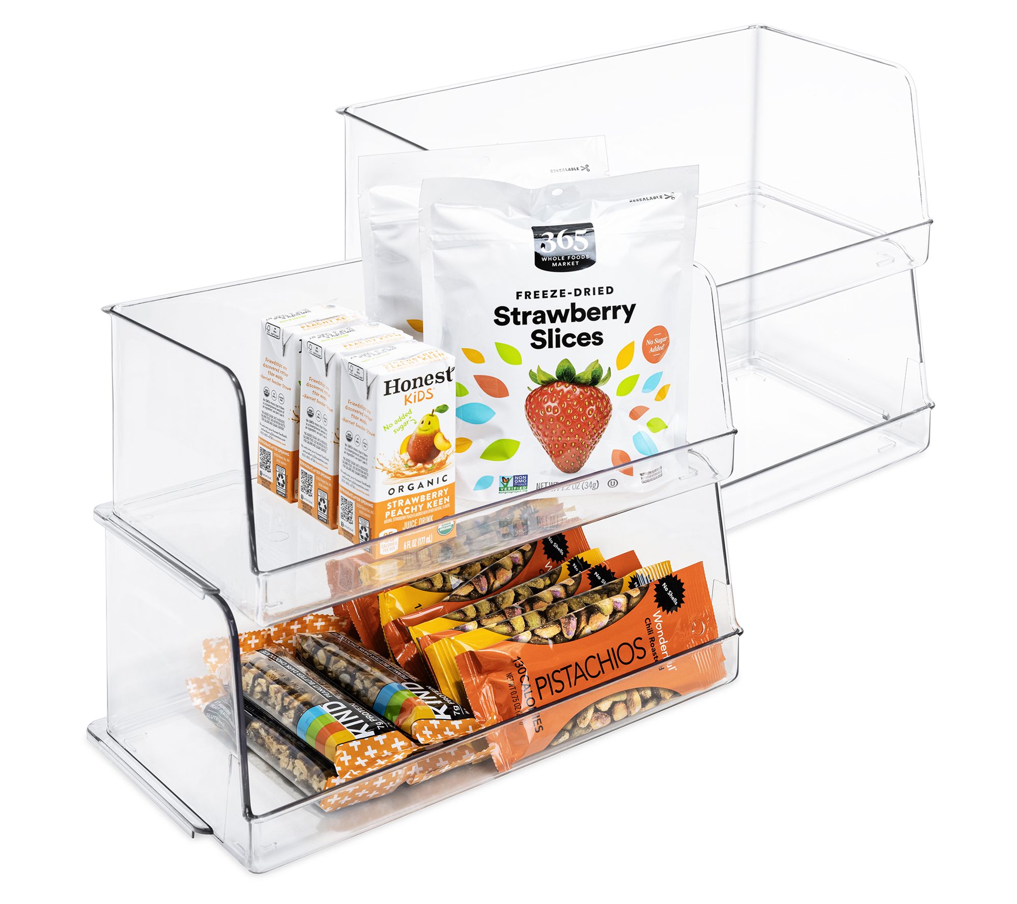 Temp-tations Classic Set of (2) Refrigerator Acrylic Bins 