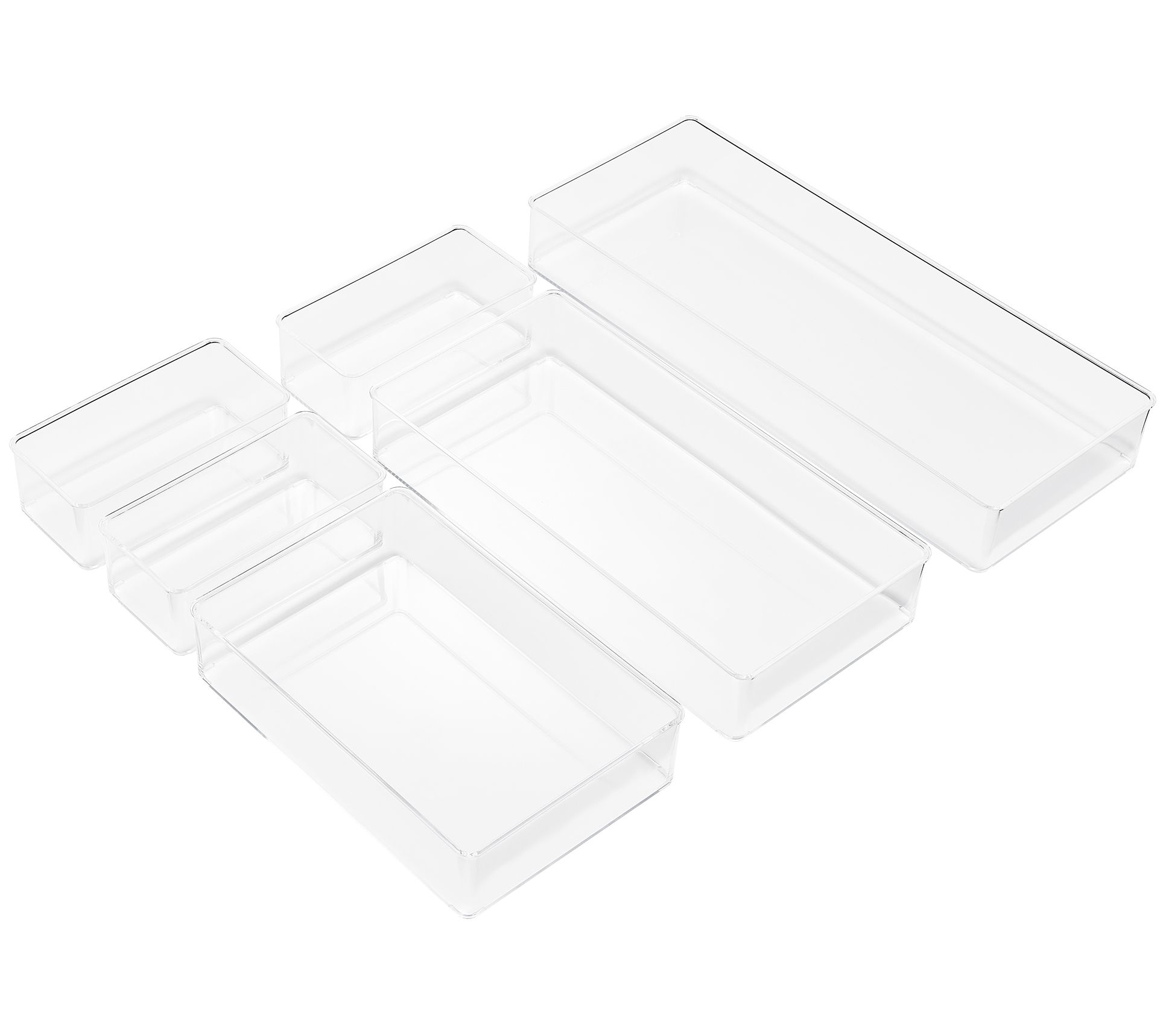 Sorbus Clear Ac rylic 6-Piece K itchen Drawer O rganizer Set