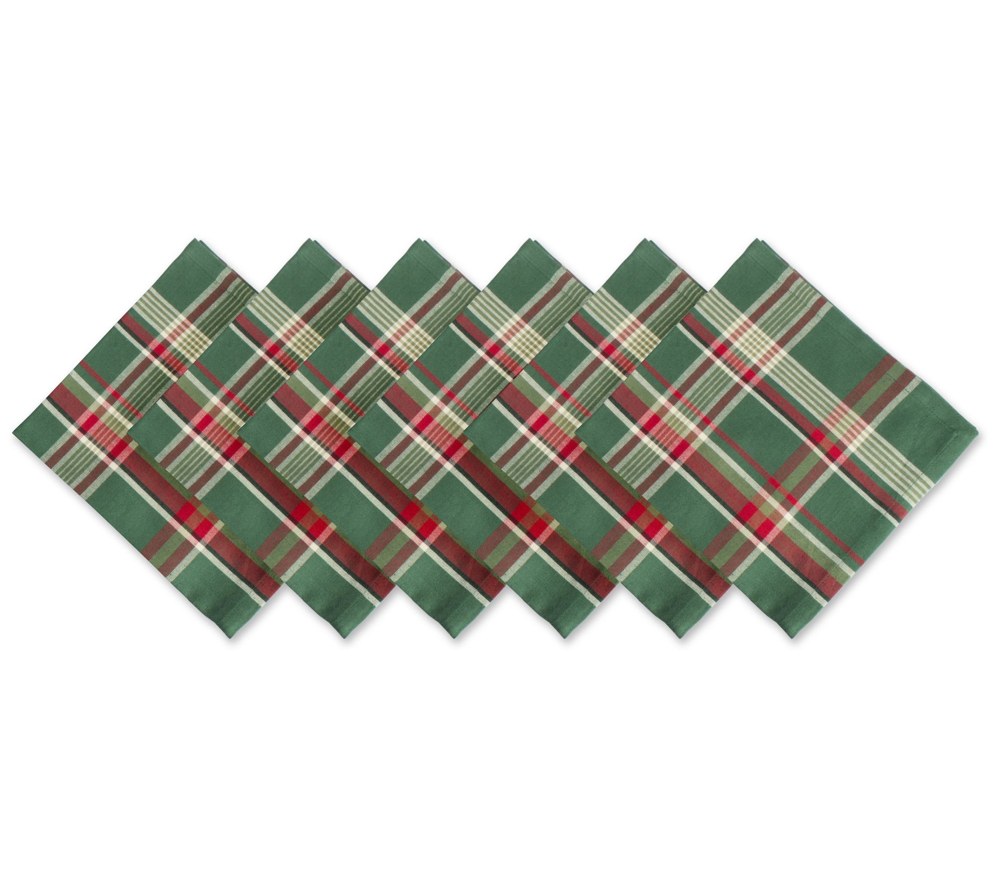 Design Imports Set/6 Plaid Napkin Set
