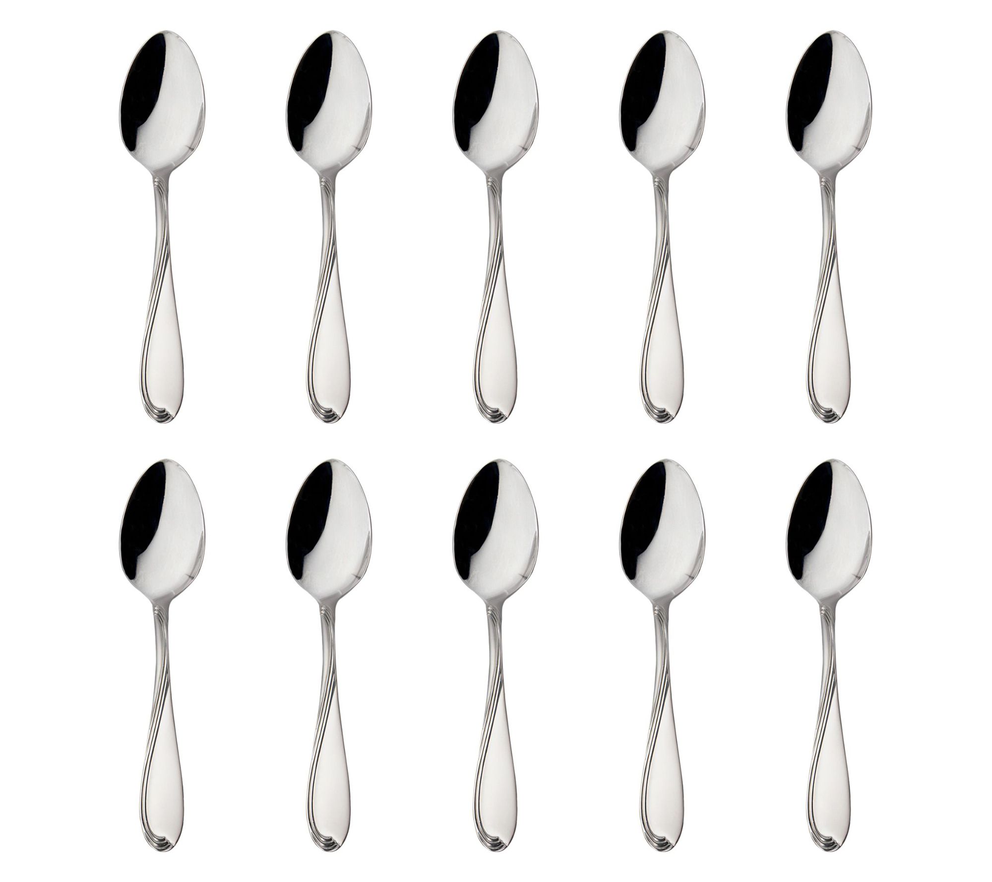 Godinger Set of 10 Wave Sandblast 18/0 SS Tablespoons