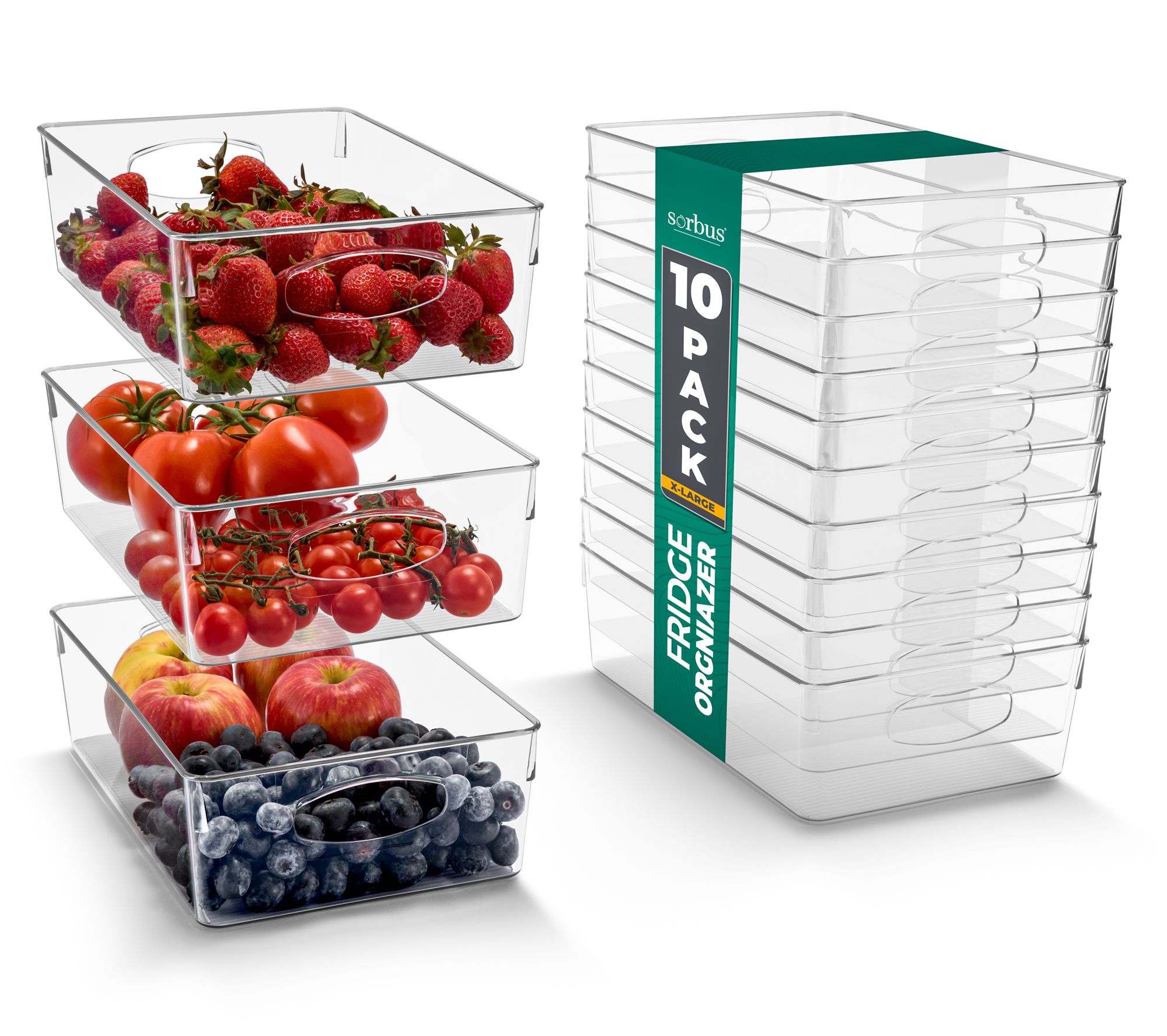 Sorbus 10-Pack XL Clear Plastic Storage Bins