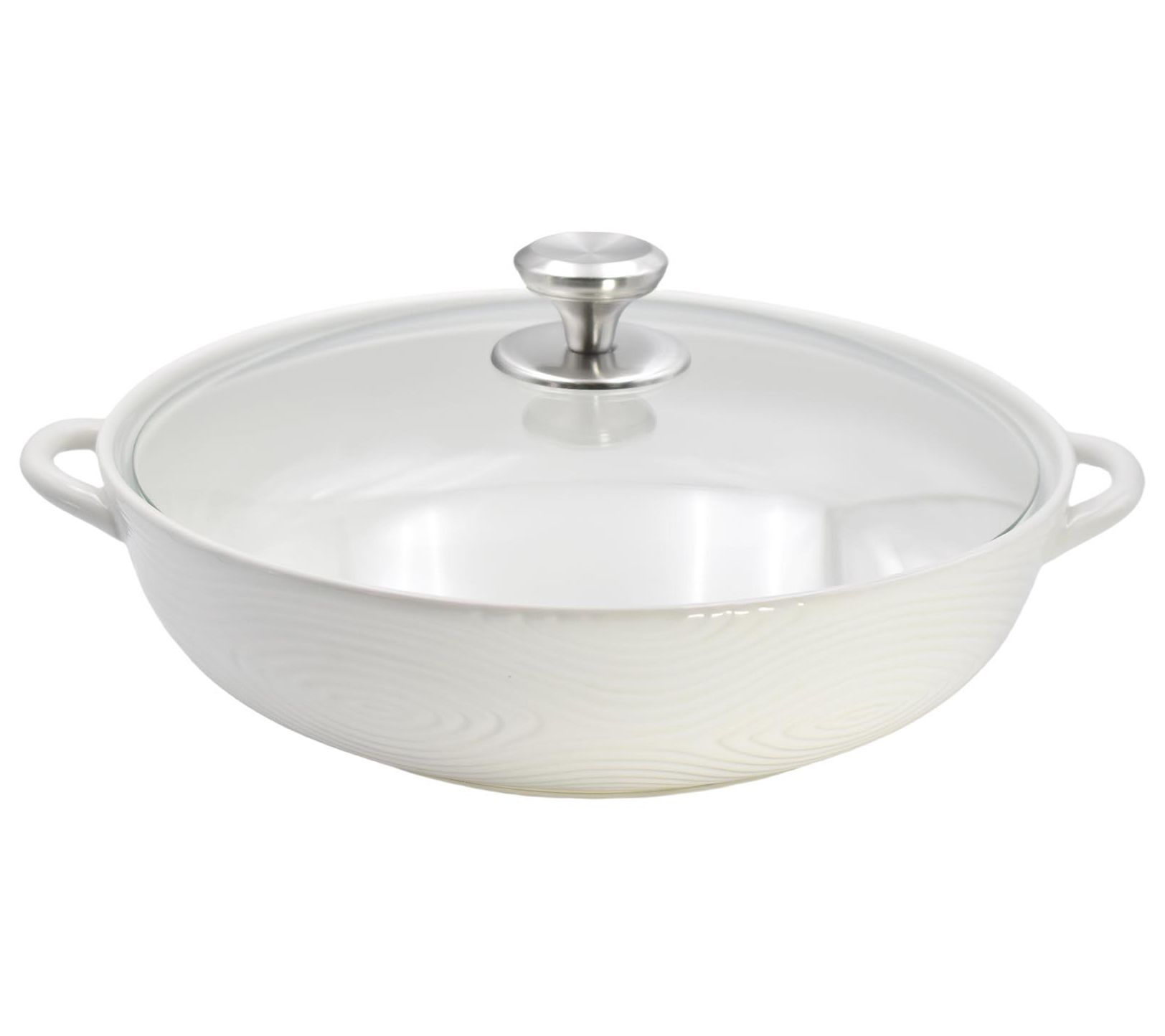 "As Is" Temp-tations Woodland 4-qt Shallow Baker with Glass Lid