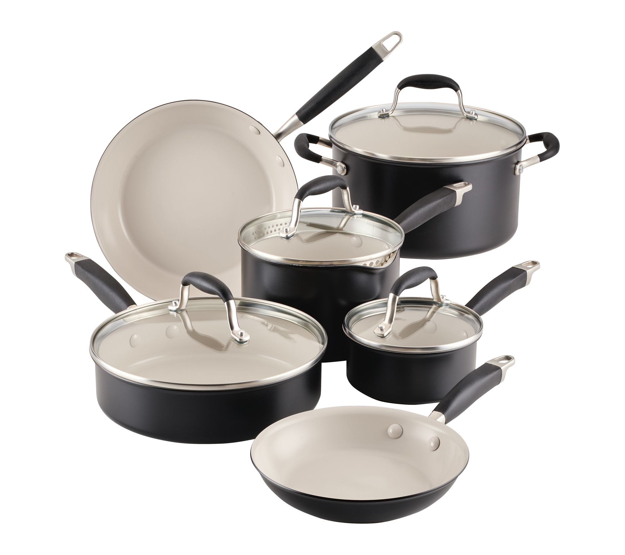 Anolon Advanced Ceramic 10 Pc. Nonstick Cookware Set, Black