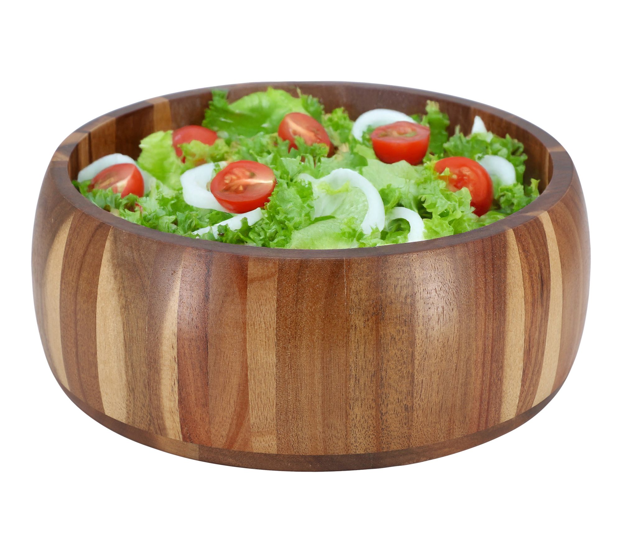 MegaChef 9.75 Inch Acacia Wood Salad Bowl