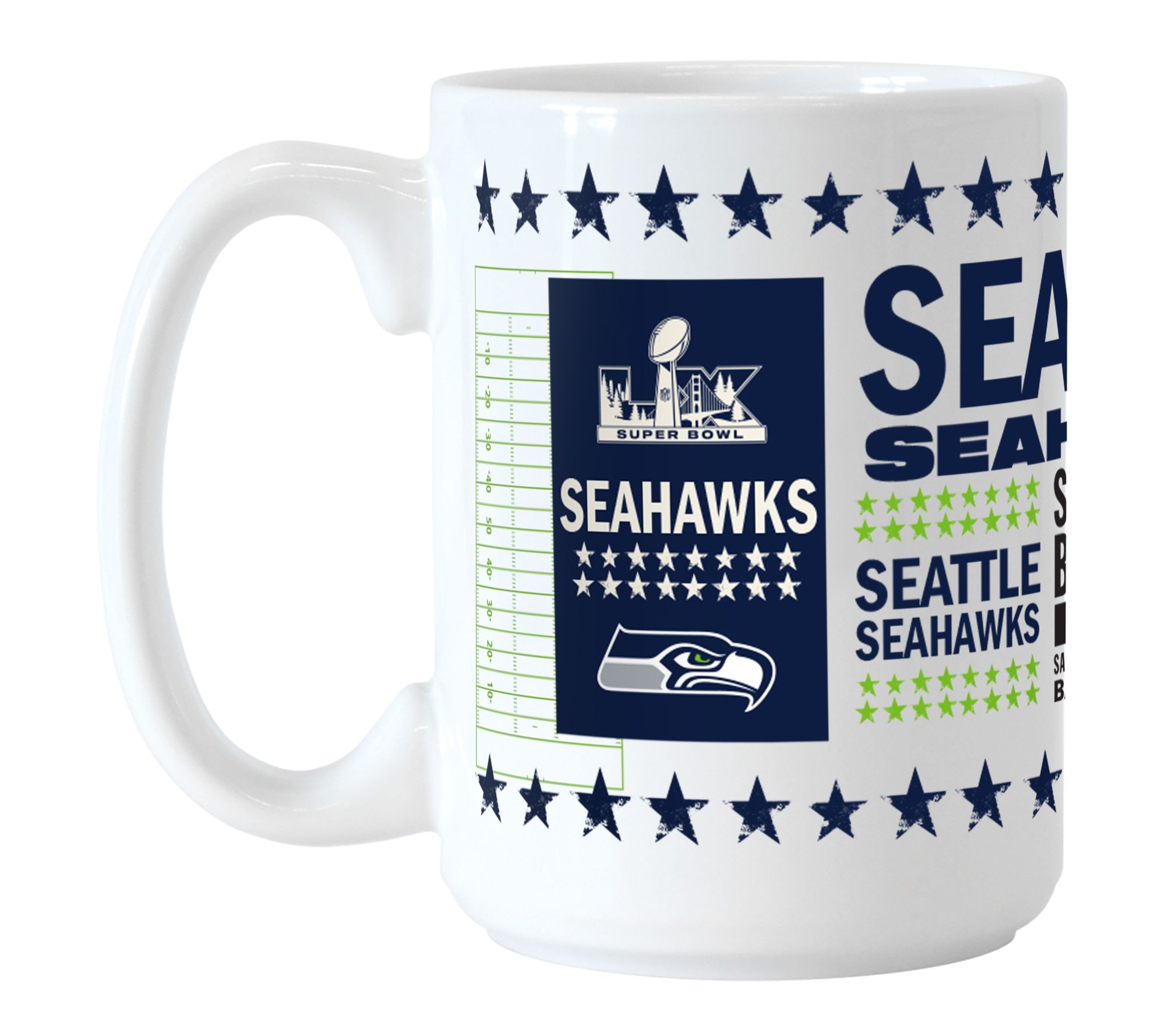  Logo Seattle Seahawks 2026 Super Bowl Champions15oz Score Mug