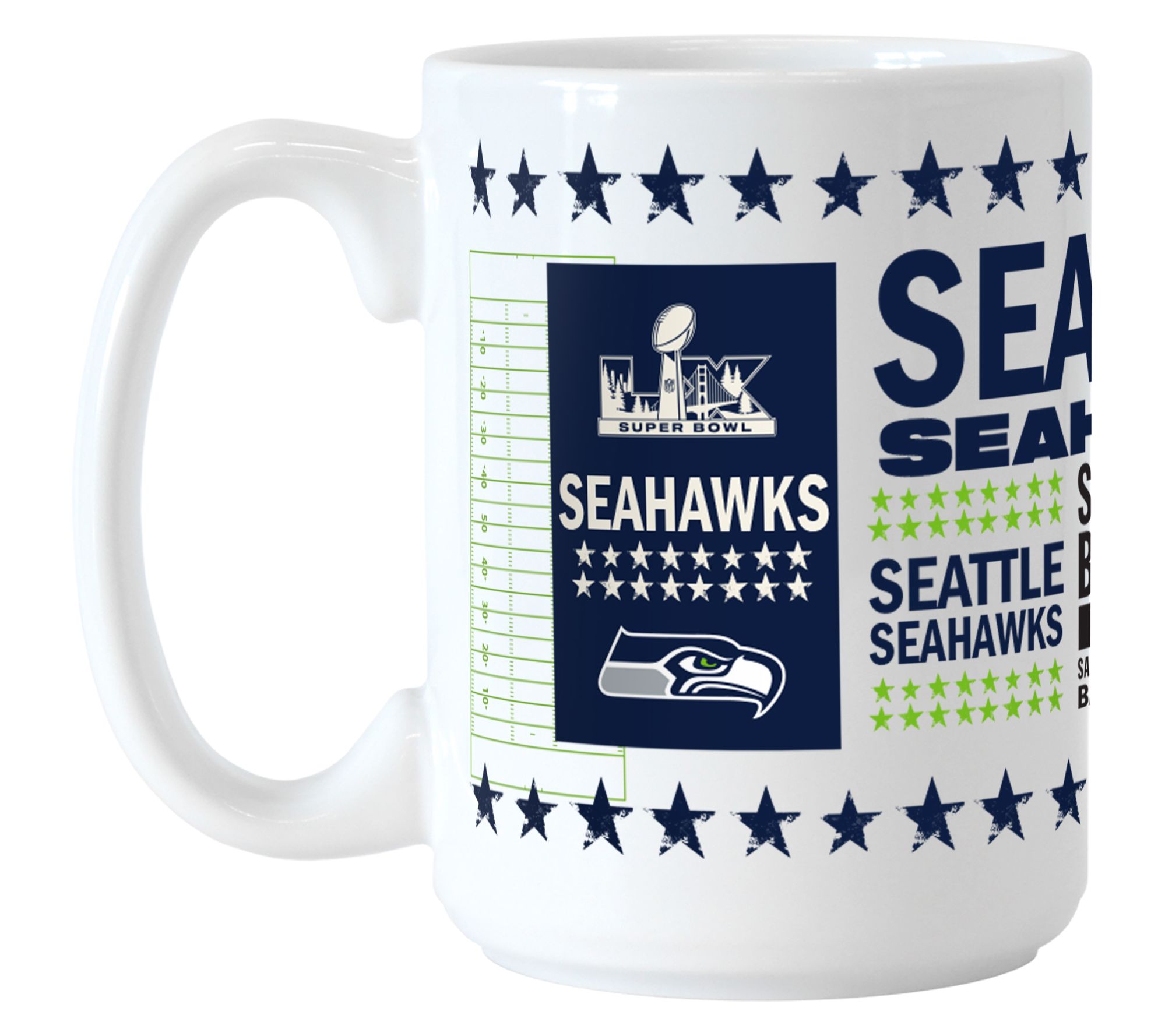 Logo Seattle Seahawks 2026 Super Bowl Champions15oz Score Mug
