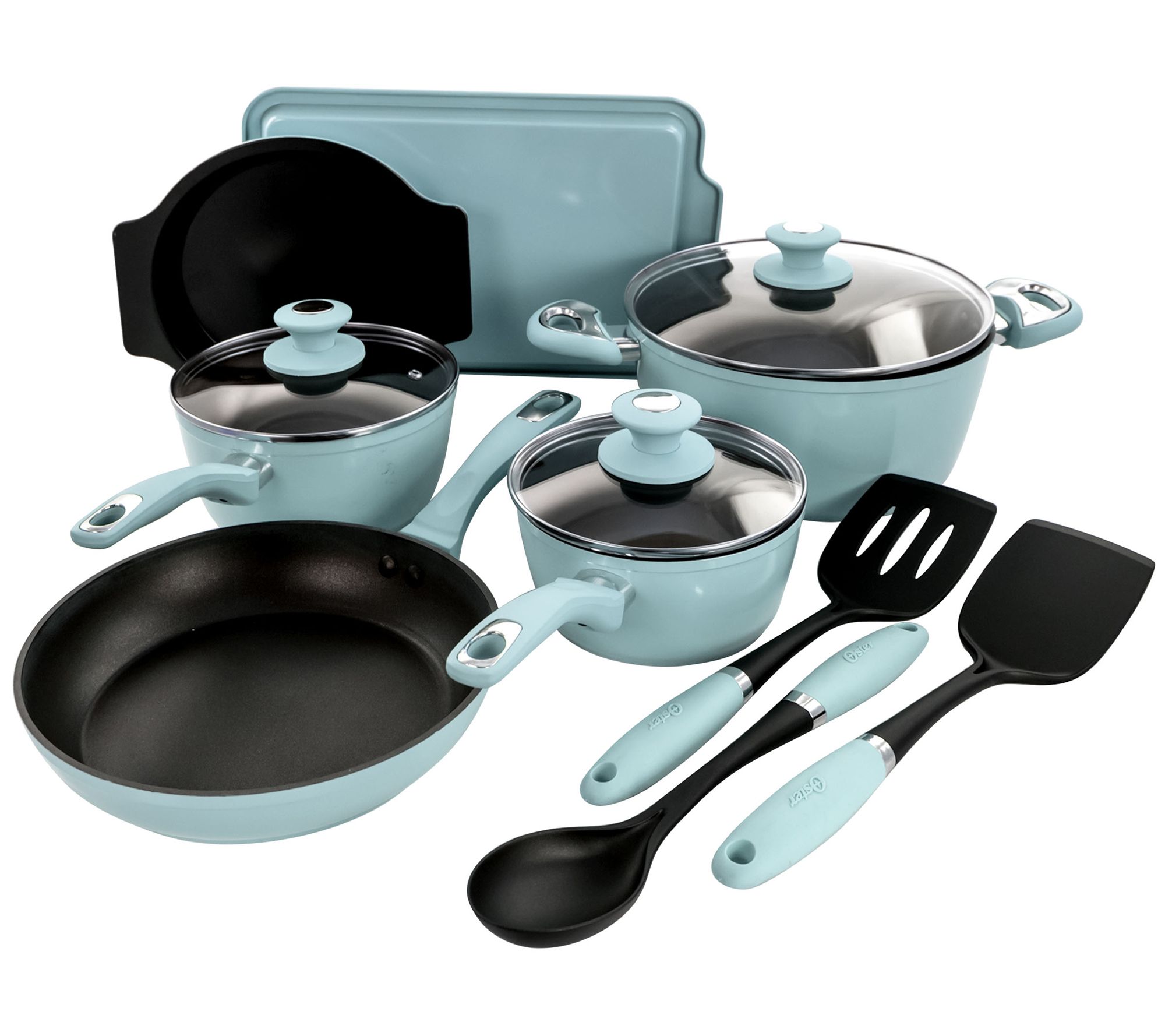The Pioneer Woman 12 Piece Ceramic Non-stick Cookware Set - Green