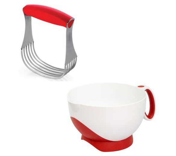 KitchenAid 21PC Plastic with Non-Skid Bottom Mixing Bowl and Measuring Set  Red