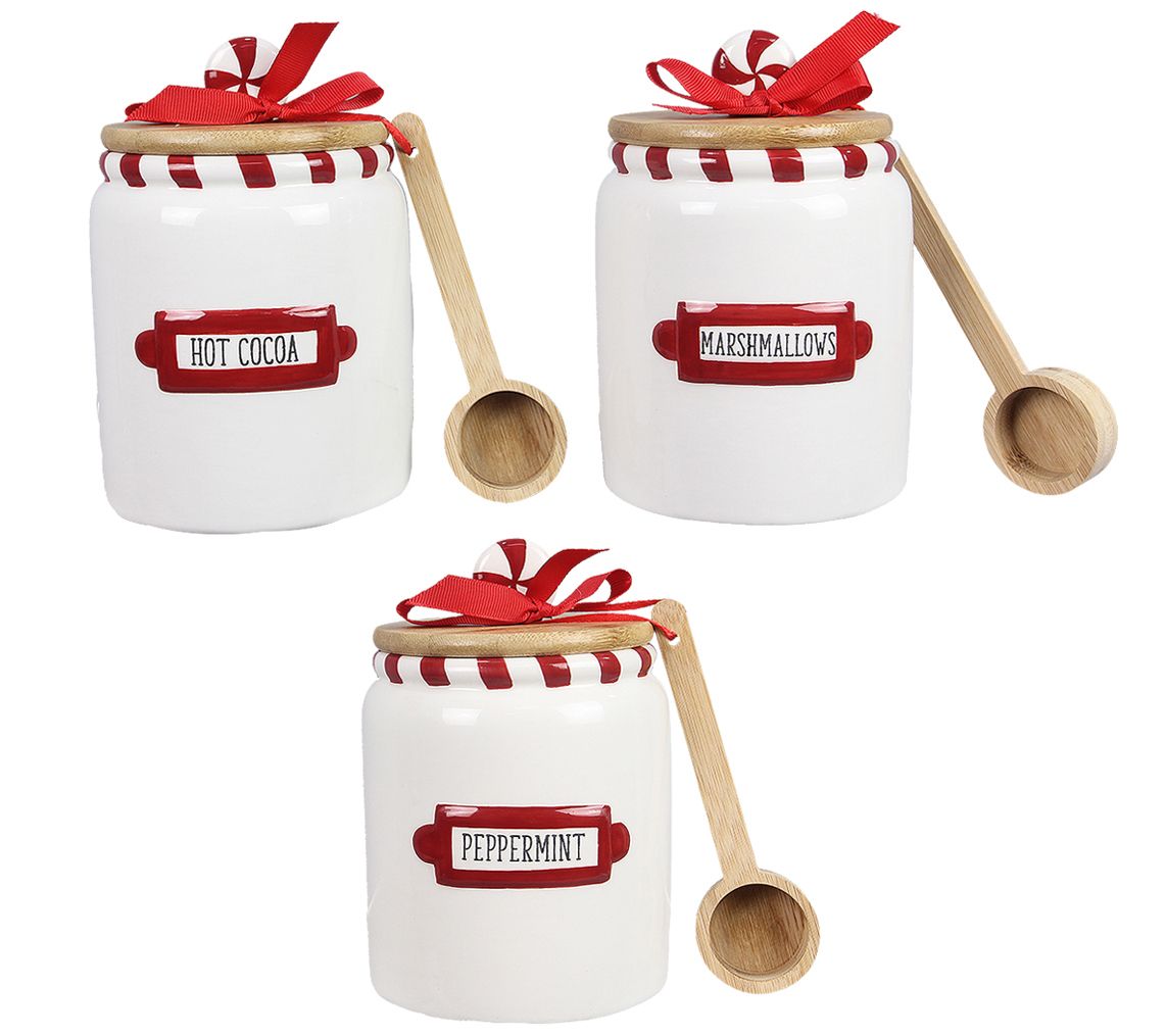 Honey-Can-Do 3-Piece Canister Set - Red