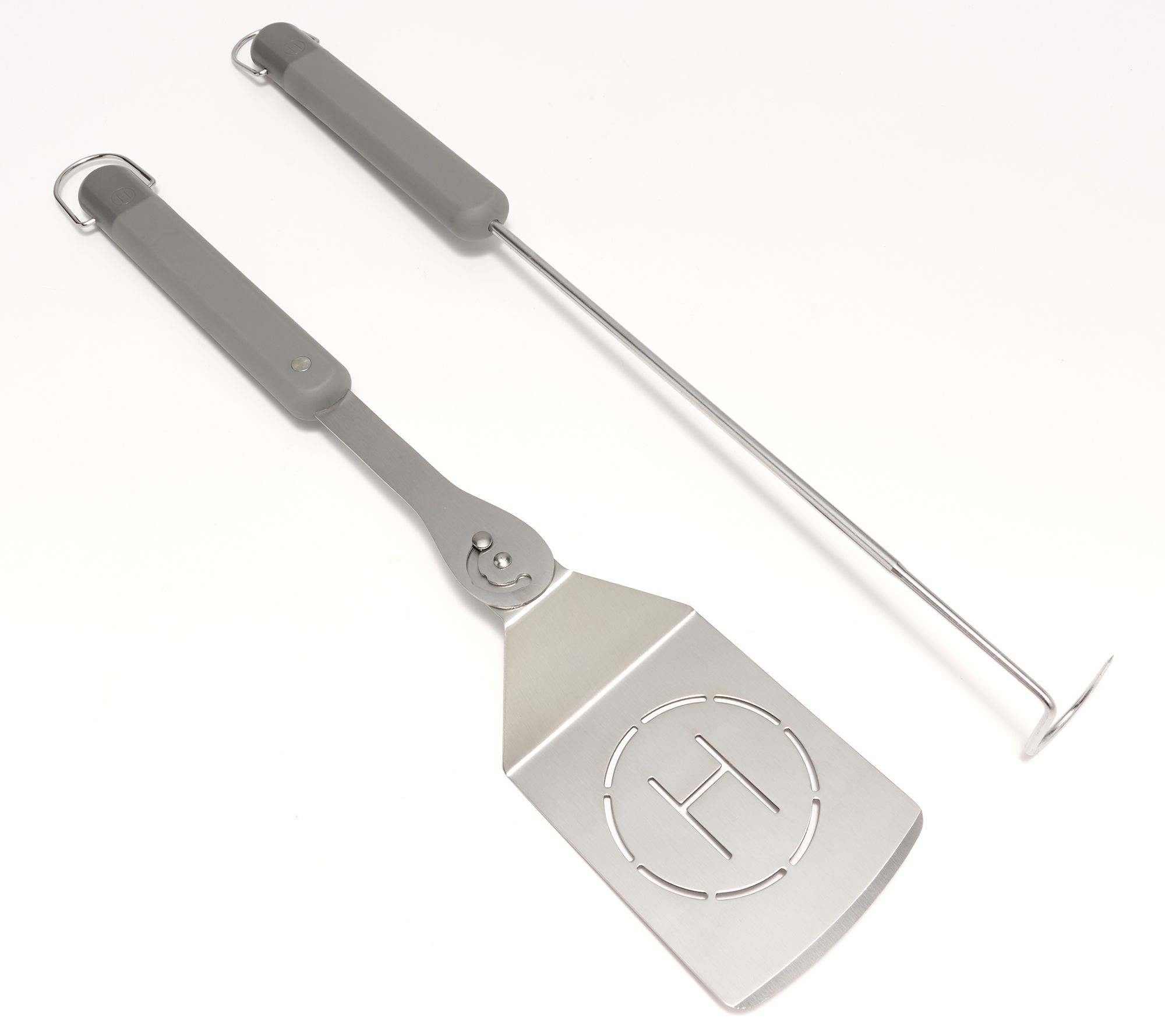Henning Lee 2-Pc Grilling Pivot Spatula & Meat Hook Tool Set