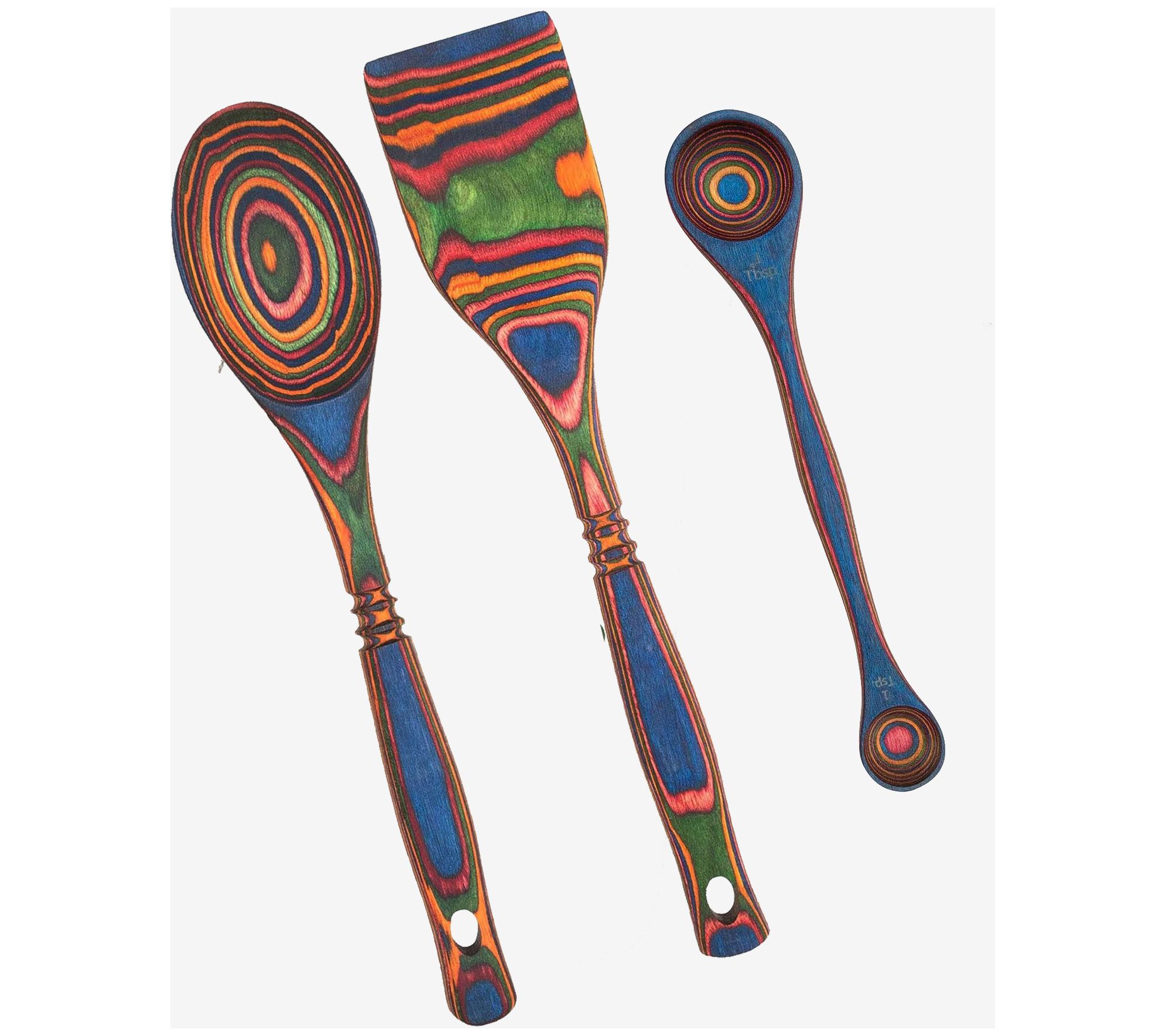 Island Bamboo Pakkawood Spoon Set - QVC.com