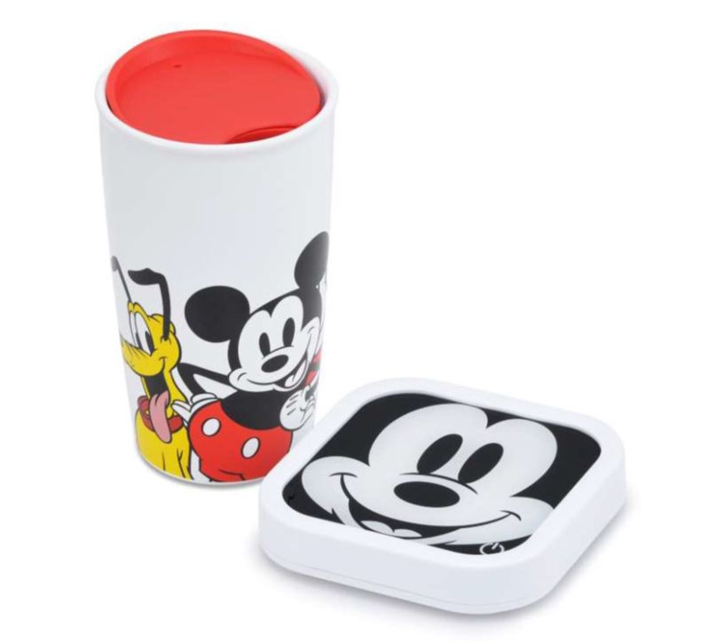 Mickey & Friends Glass Top Warmer w/ Tumbler & Lid