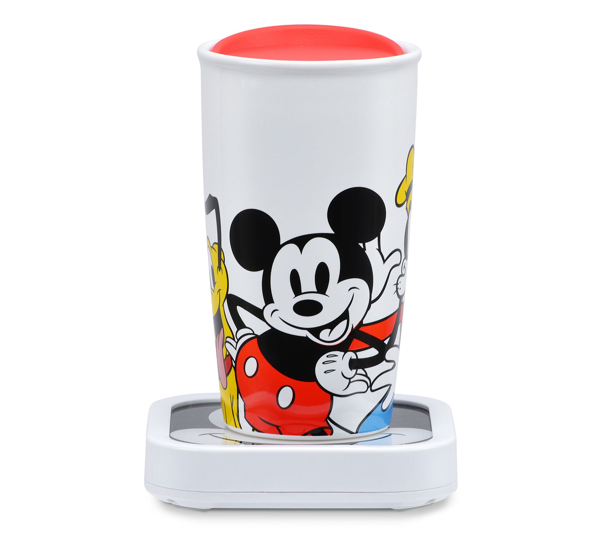 Mickey & Friends Glass Top Warmer w/ Tumbler &Lid