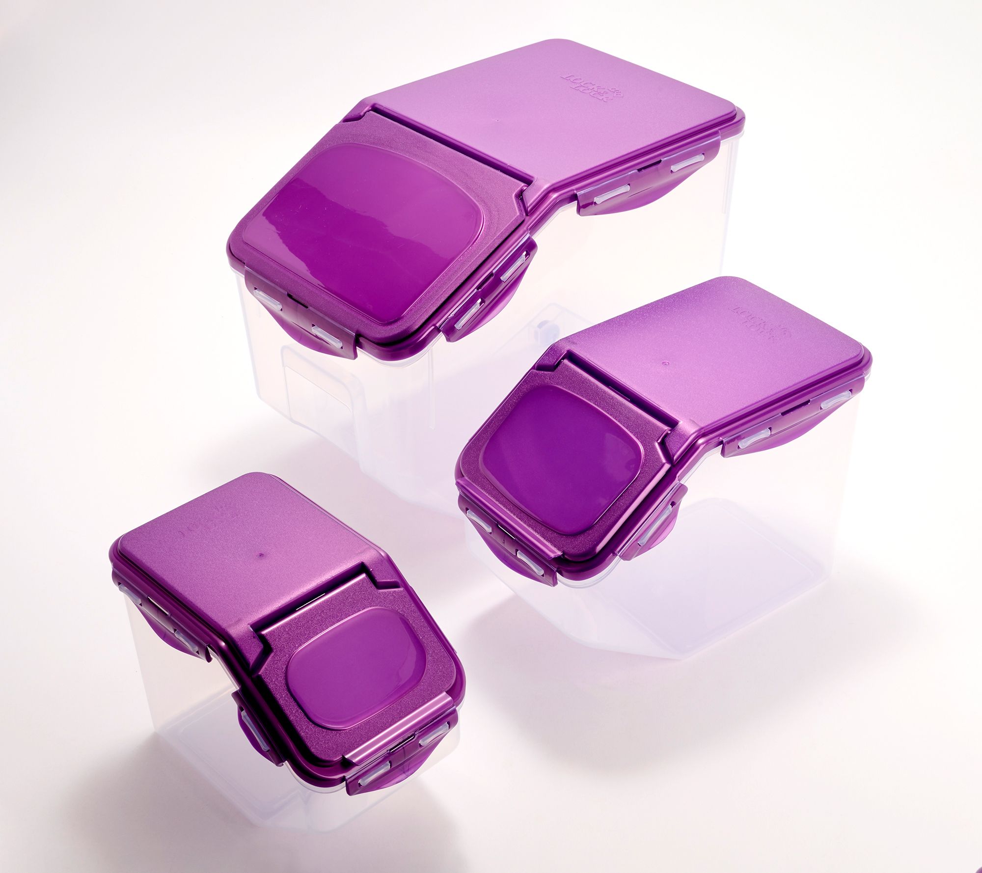 LocknLock 3-Piece Nestable Bulk Storage Set w/ Flip Top Lids