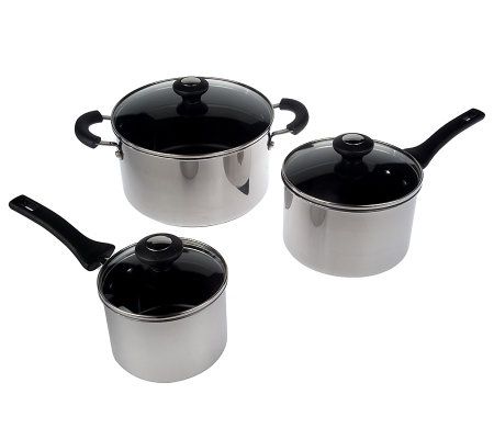 CooksEssentials Stainless Steel 14-pc. Nonstick Cookware Set - QVC.com
