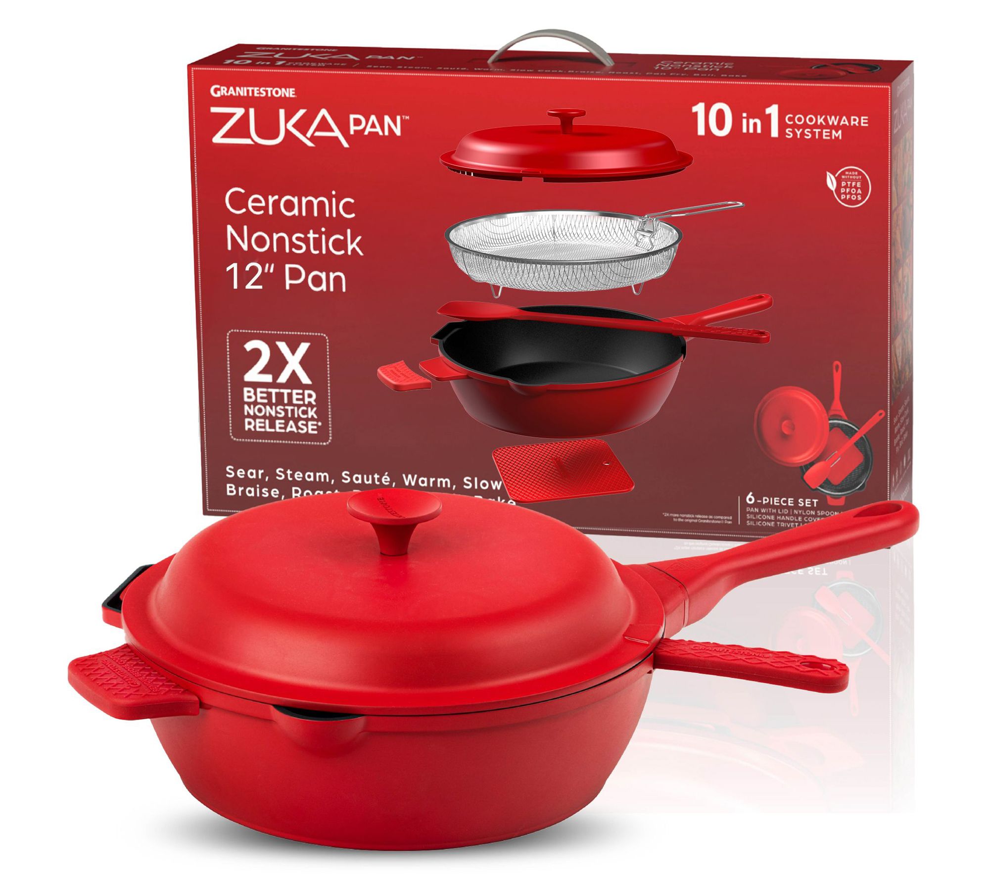 Granitestone Zuka 10-in-1 Everyday 12" Cookingn 6-Piece Set
