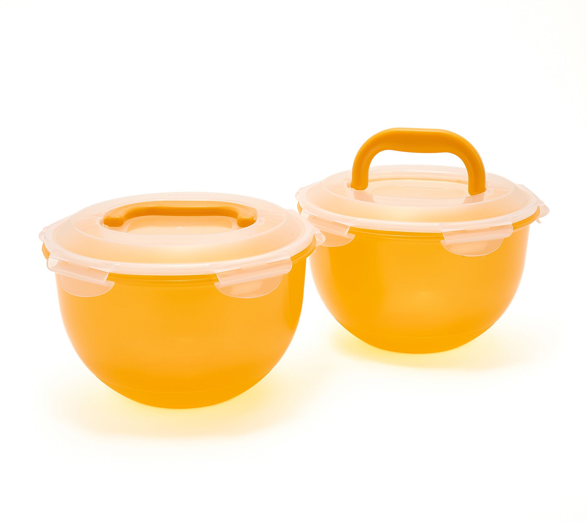 LocknLock S/(2) 17-Cup Colored Body Tulip Bowls w/ (2) Handle Lids