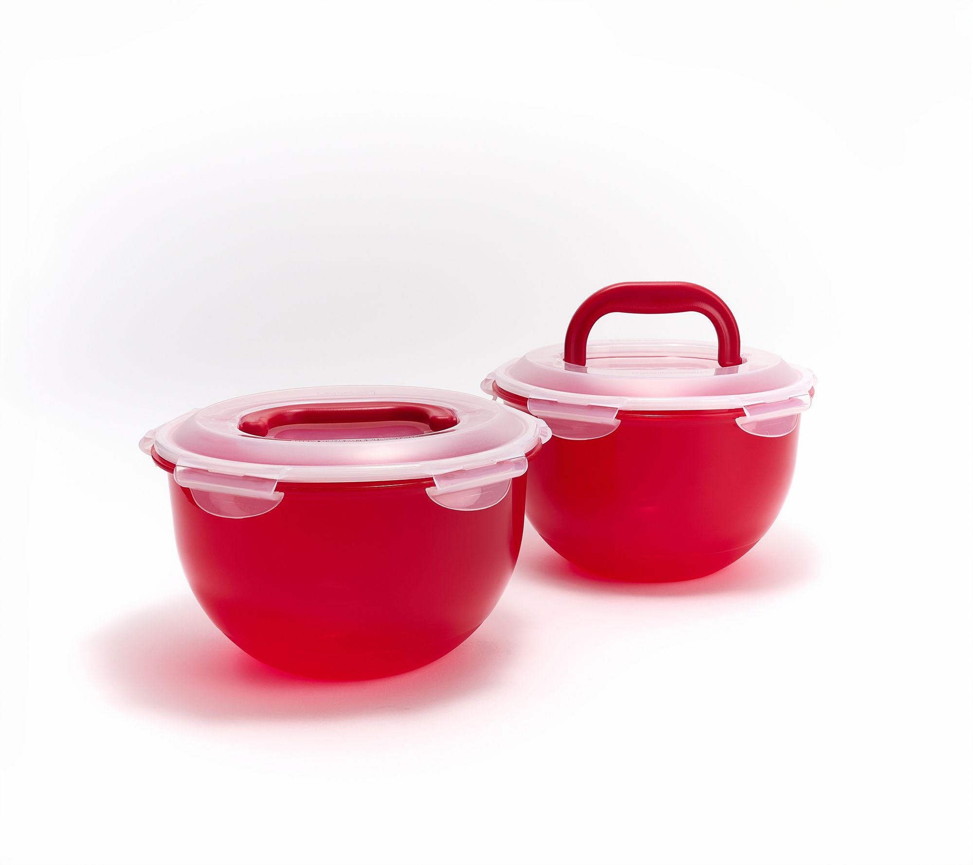 LocknLock S/(2) 17-Cup Colored Body Tulip Bowls w/ 2 Handle Lids