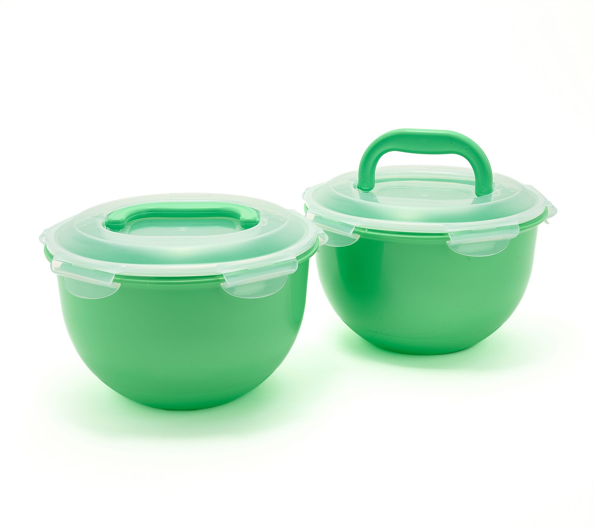 LocknLock S/(2) 17-Cup Colored Body Tulip Bowls w/ (2) Handle Lids
