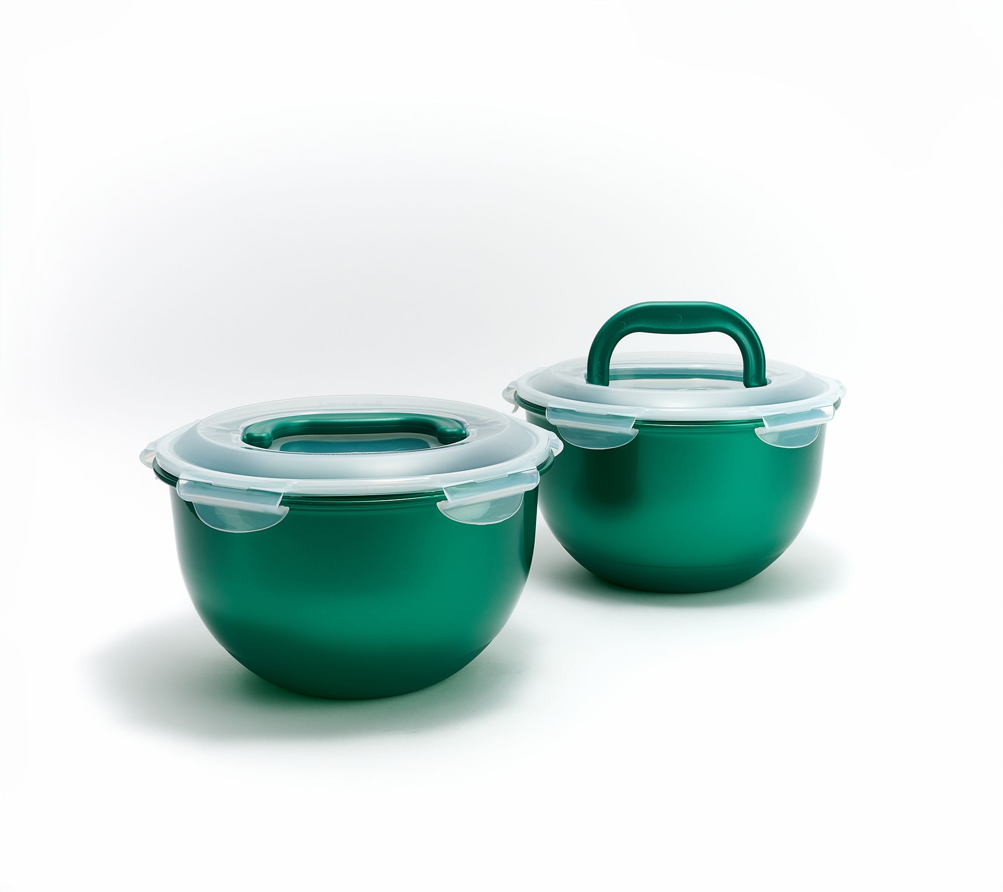 LocknLock S/(2) 17-Cup Colored Body Tulip Bowls w/ (2) Handle Lids