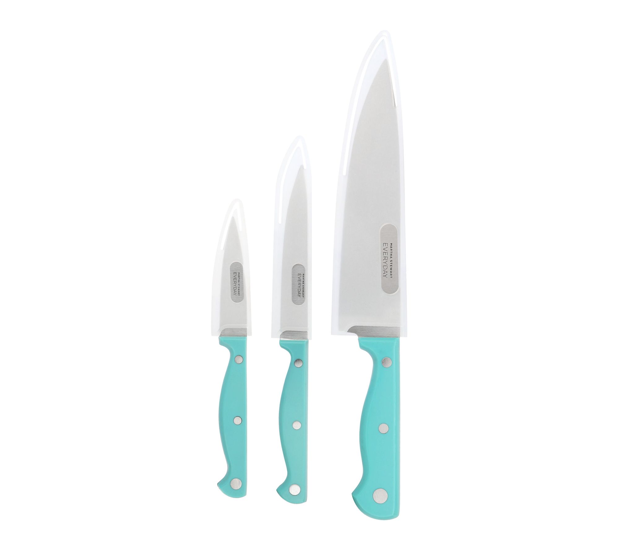 Martha Stewart Keswick 3pc Cutlery and Sheath Set in Teal
