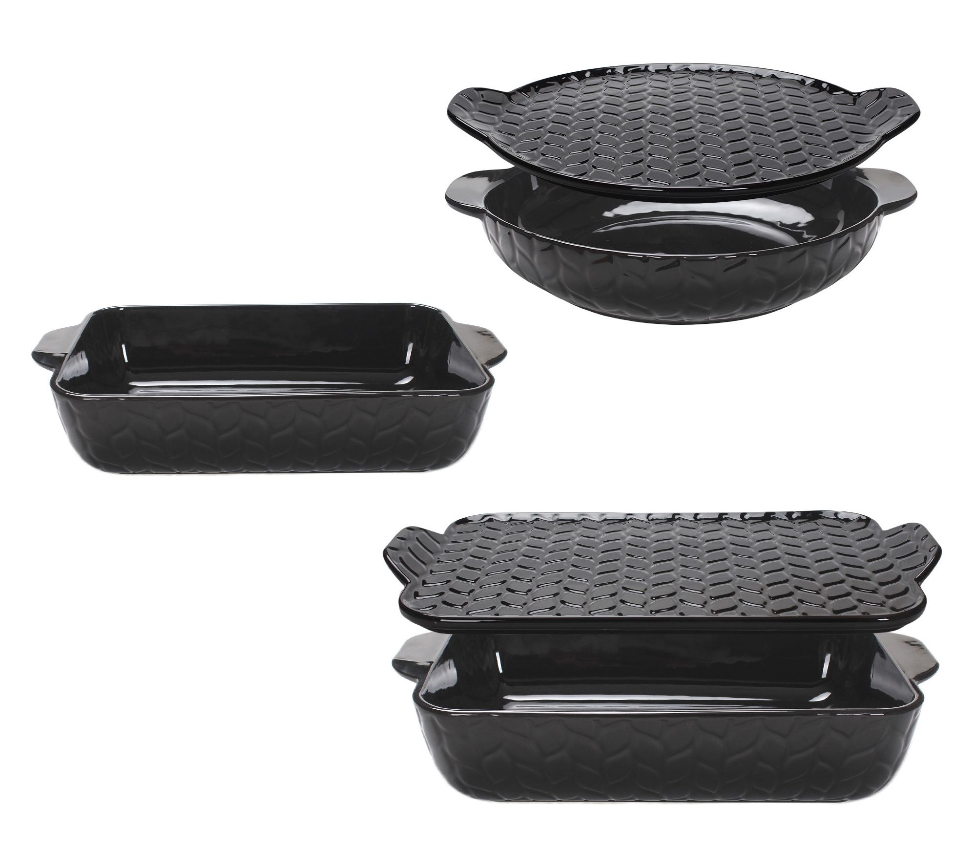 "As Is" Temp-tations Carved Willow 5-Piece Bakeware Set