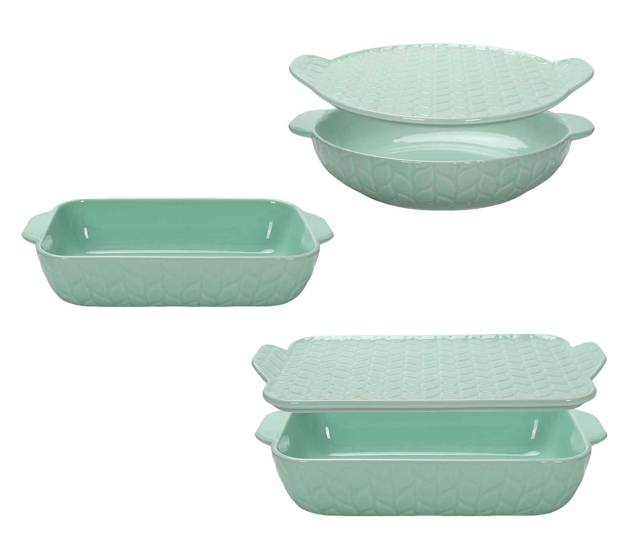"As Is" Temp-tations Carved Willow 5-Piece Bakeware Set
