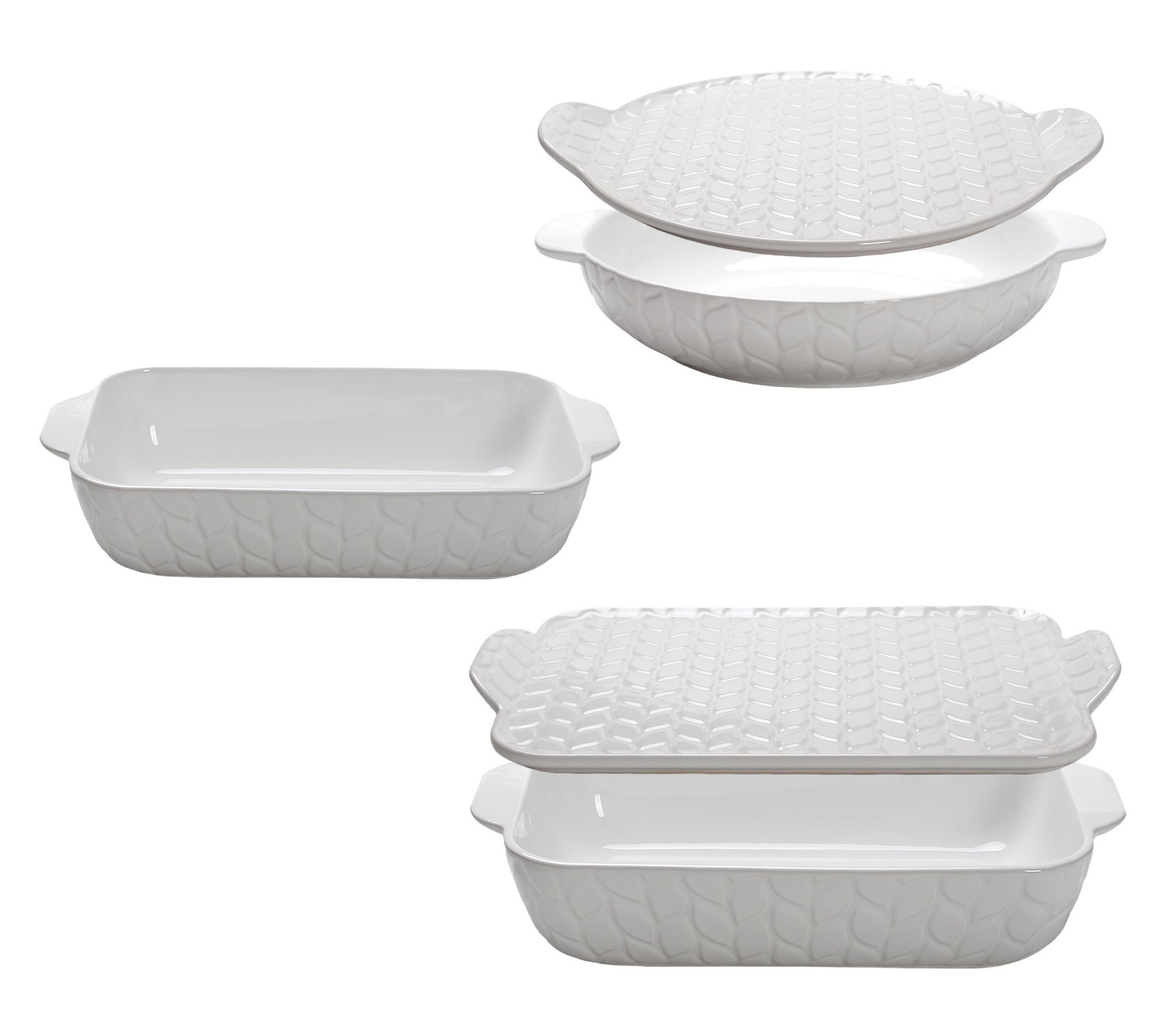 "As Is" Temp-tations Carved Willow 5-Piece Bakeware Set