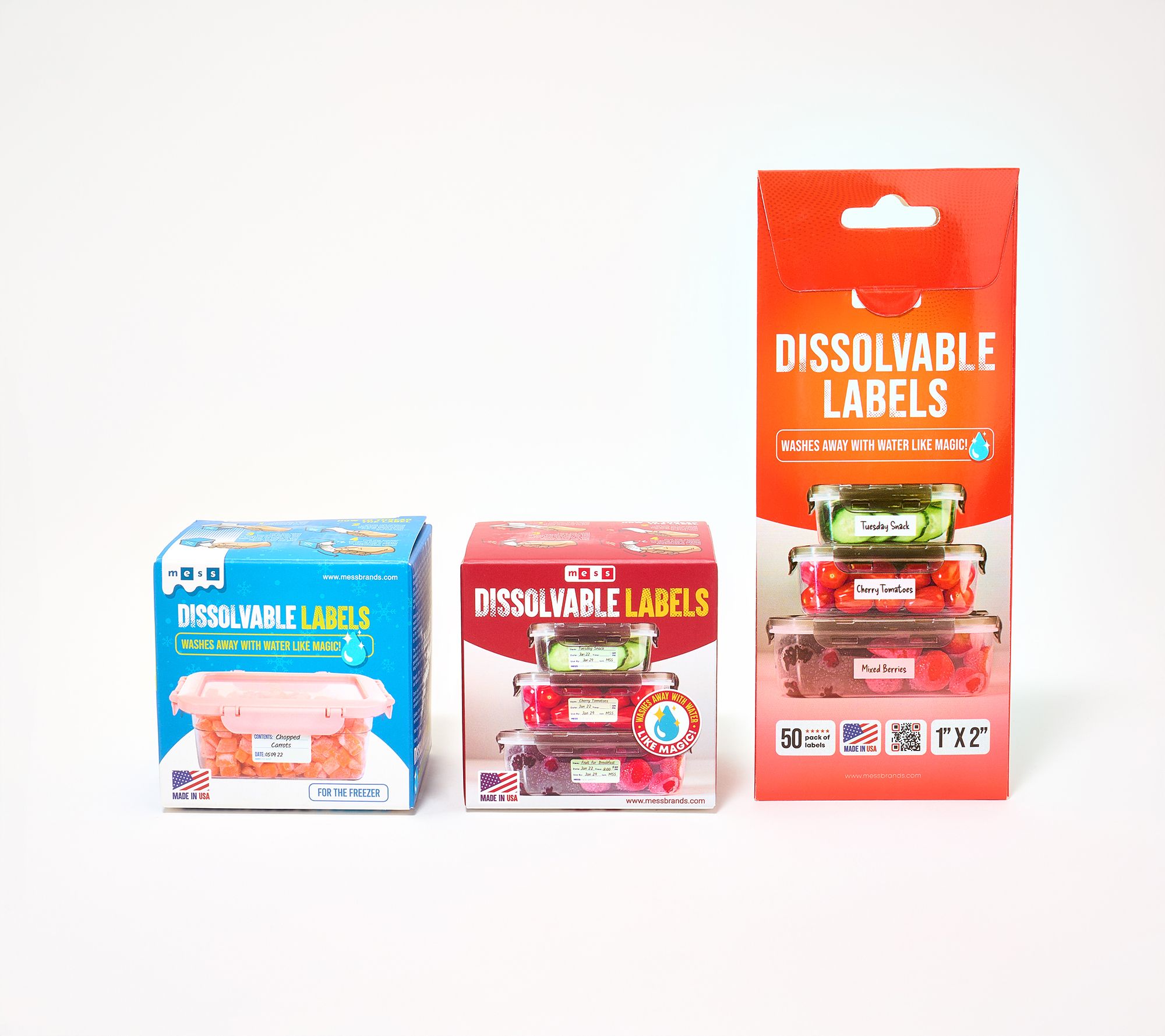 Mess Brands Set of 3 Essential Dissolvable Labels