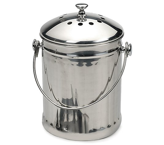 RSVP 1-Gallon Stainless Steel Compost Pail