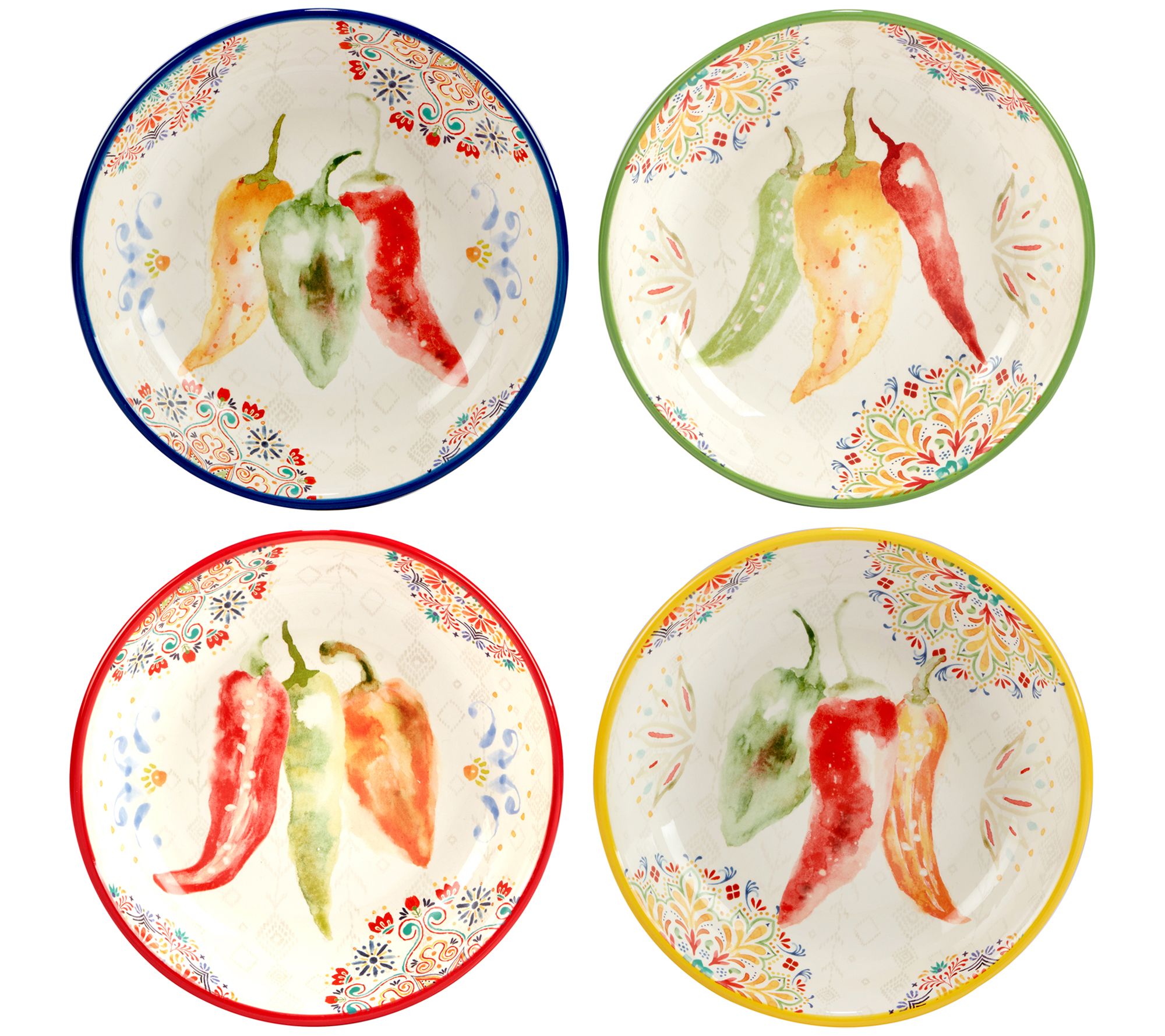 Certified International Sweet & Spicy Set of 4 Soup Bowls