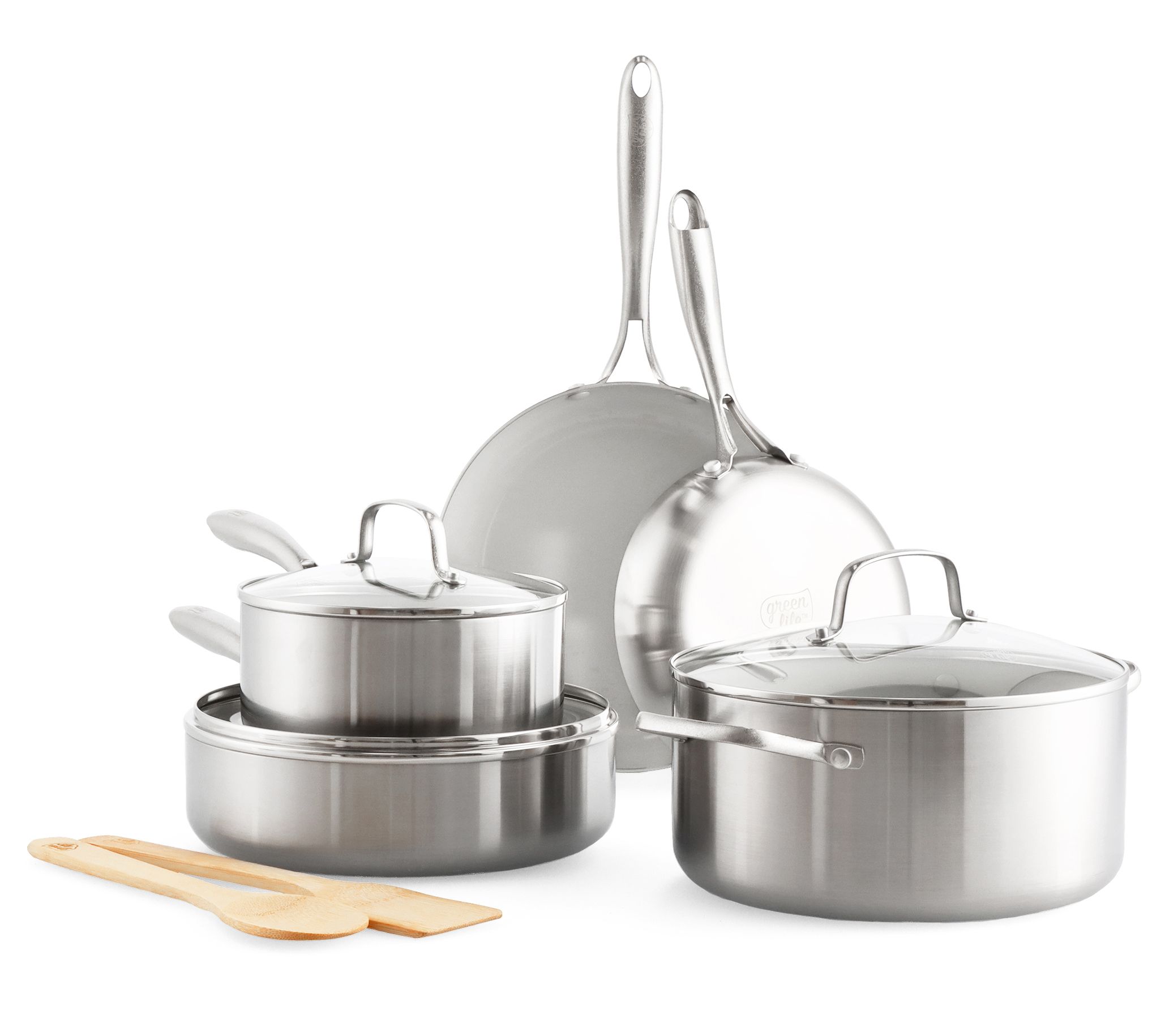 GreenLife 10-Piece Stainless Steel Cookware Set 