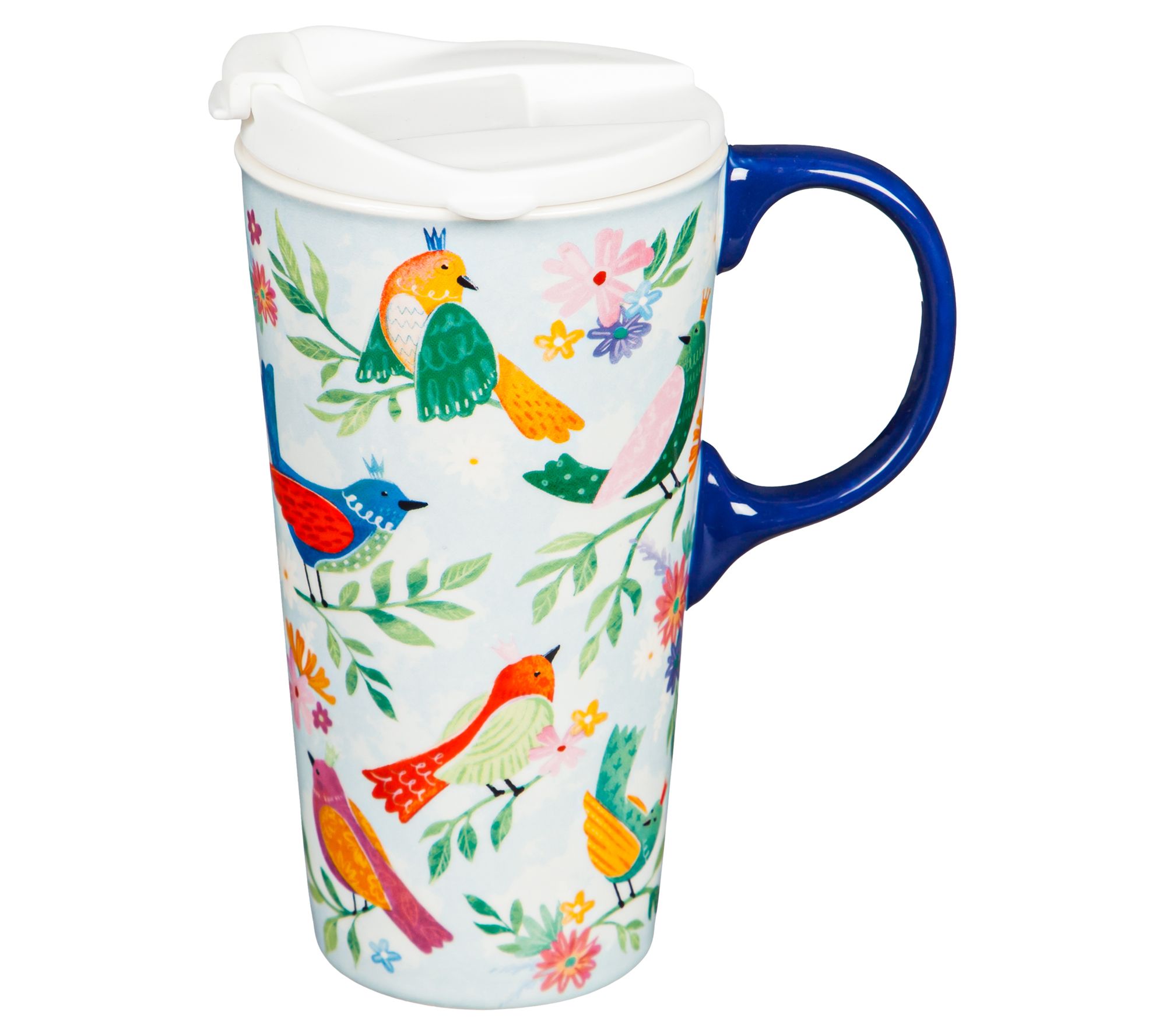  Ceramic Travel Cup, Portly Birds