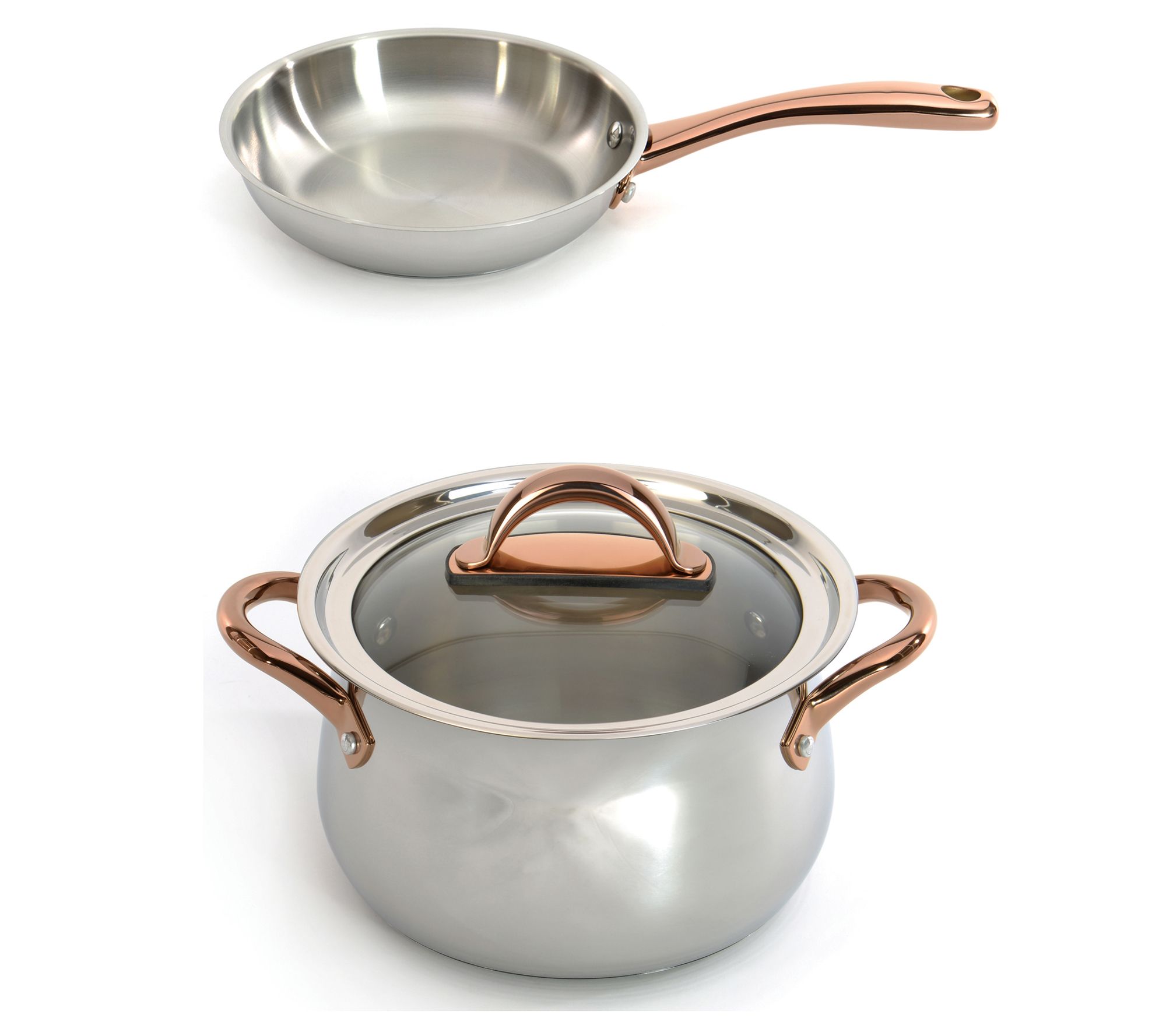 BergHOFF Ouro Gold 3Pc 18/10 SS Cook Set, Roseold Handles